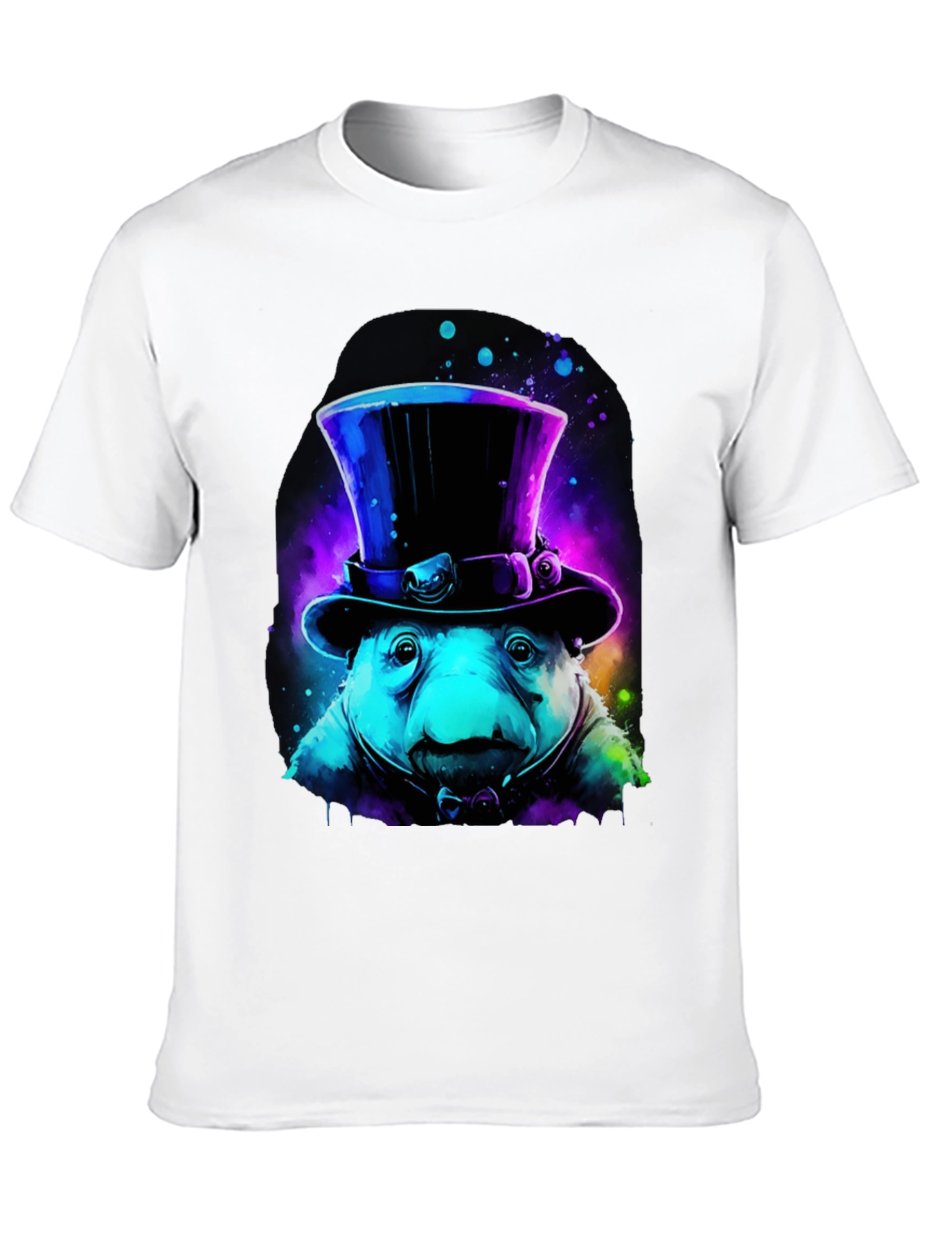 Neon Top Hat Otter Graphic Tee