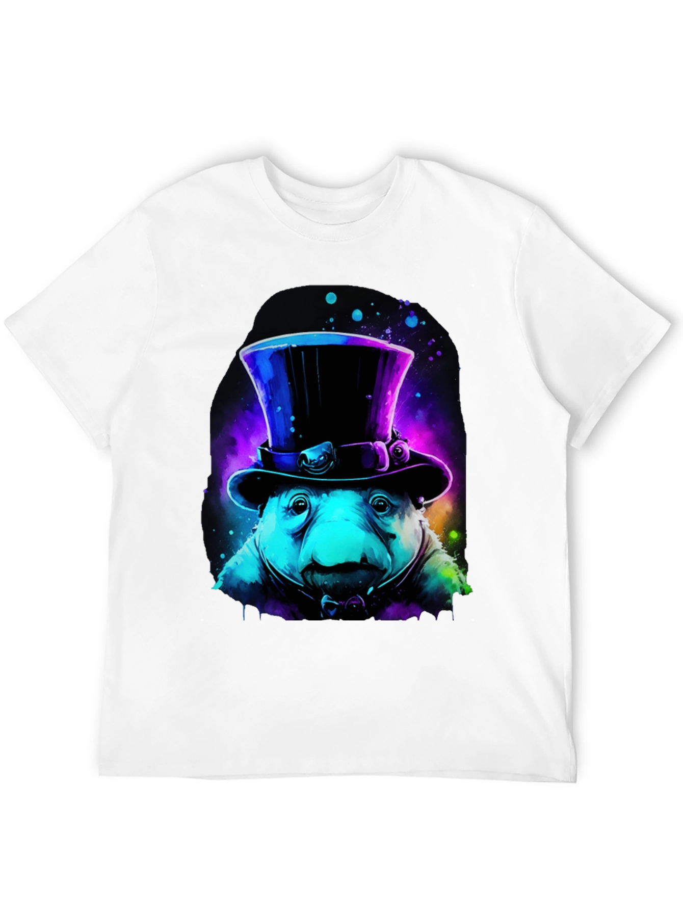 Neon Top Hat Otter Graphic Tee
