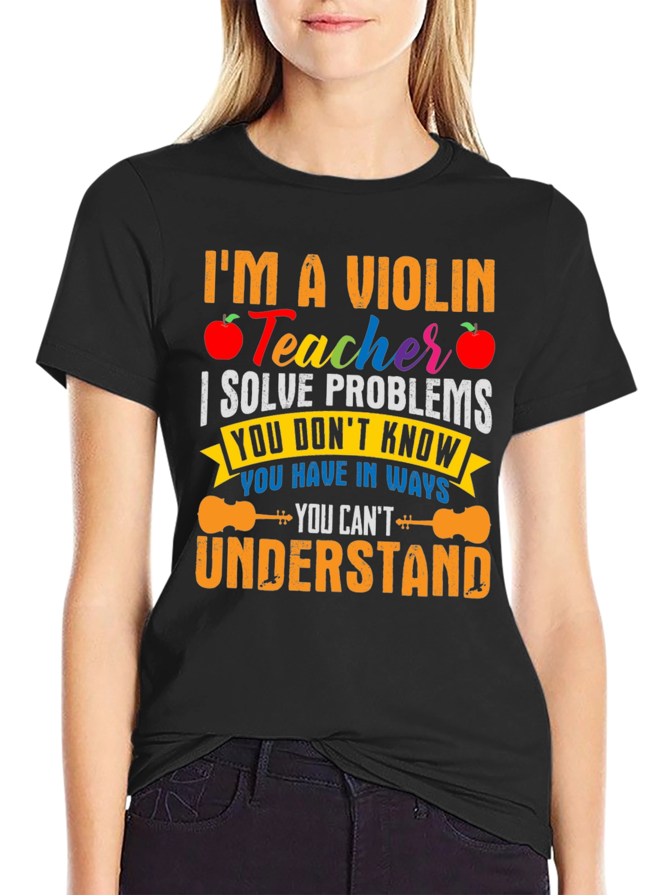 Violin Teacher T-Shirt - Problem Solver Funny Music Tee