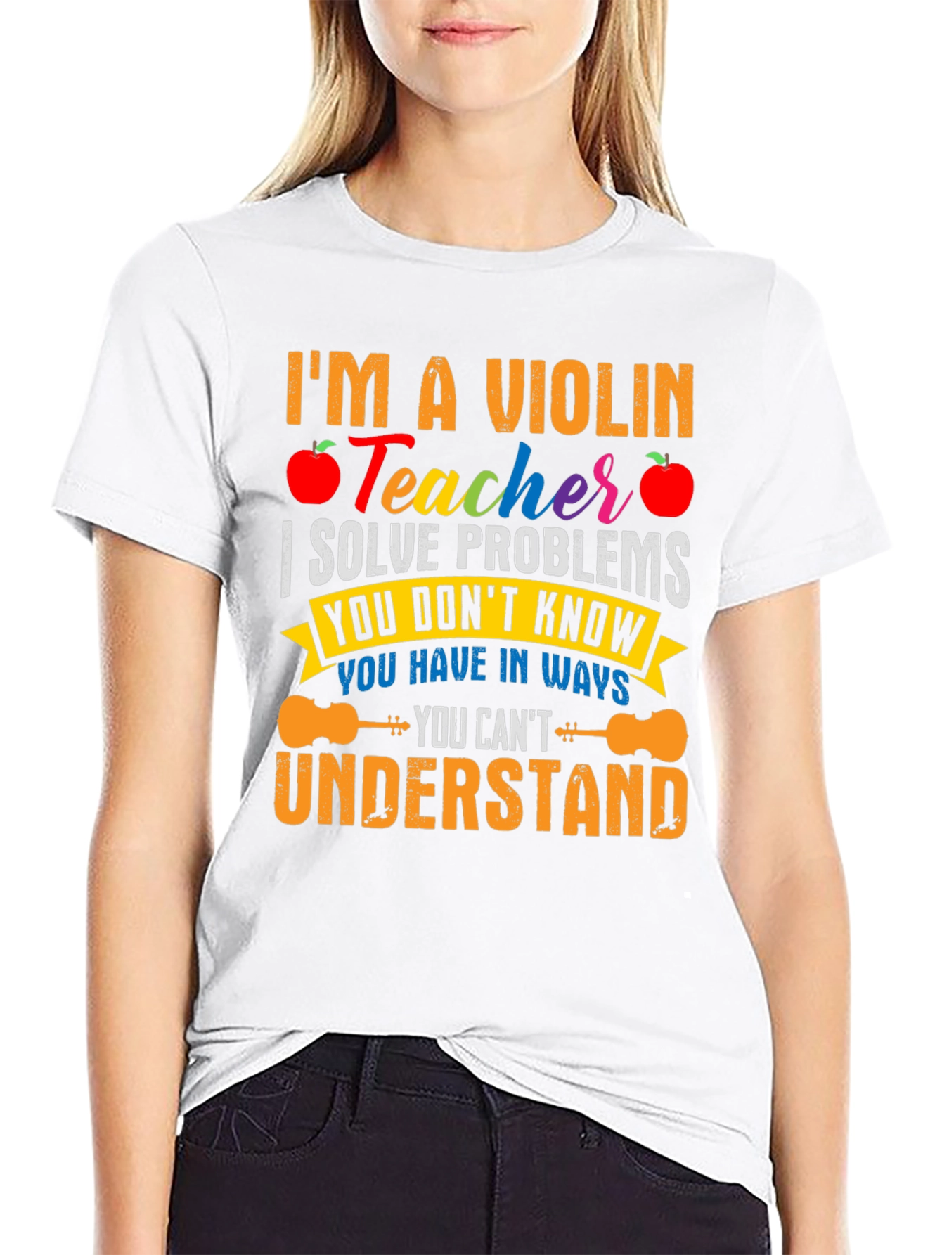 Violin Teacher T-Shirt - Problem Solver Funny Music Tee