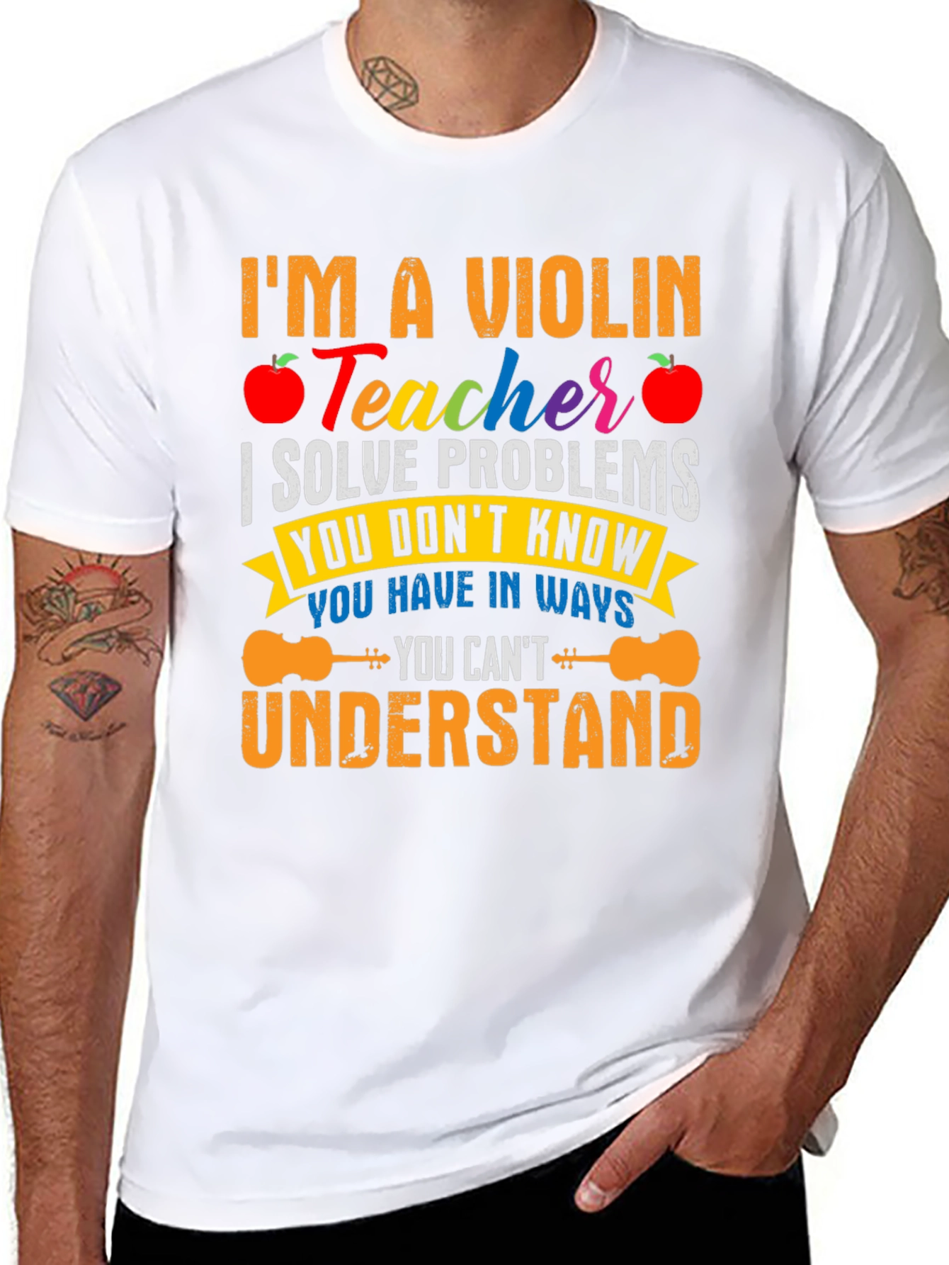Violin Teacher T-Shirt - Problem Solver Funny Music Tee