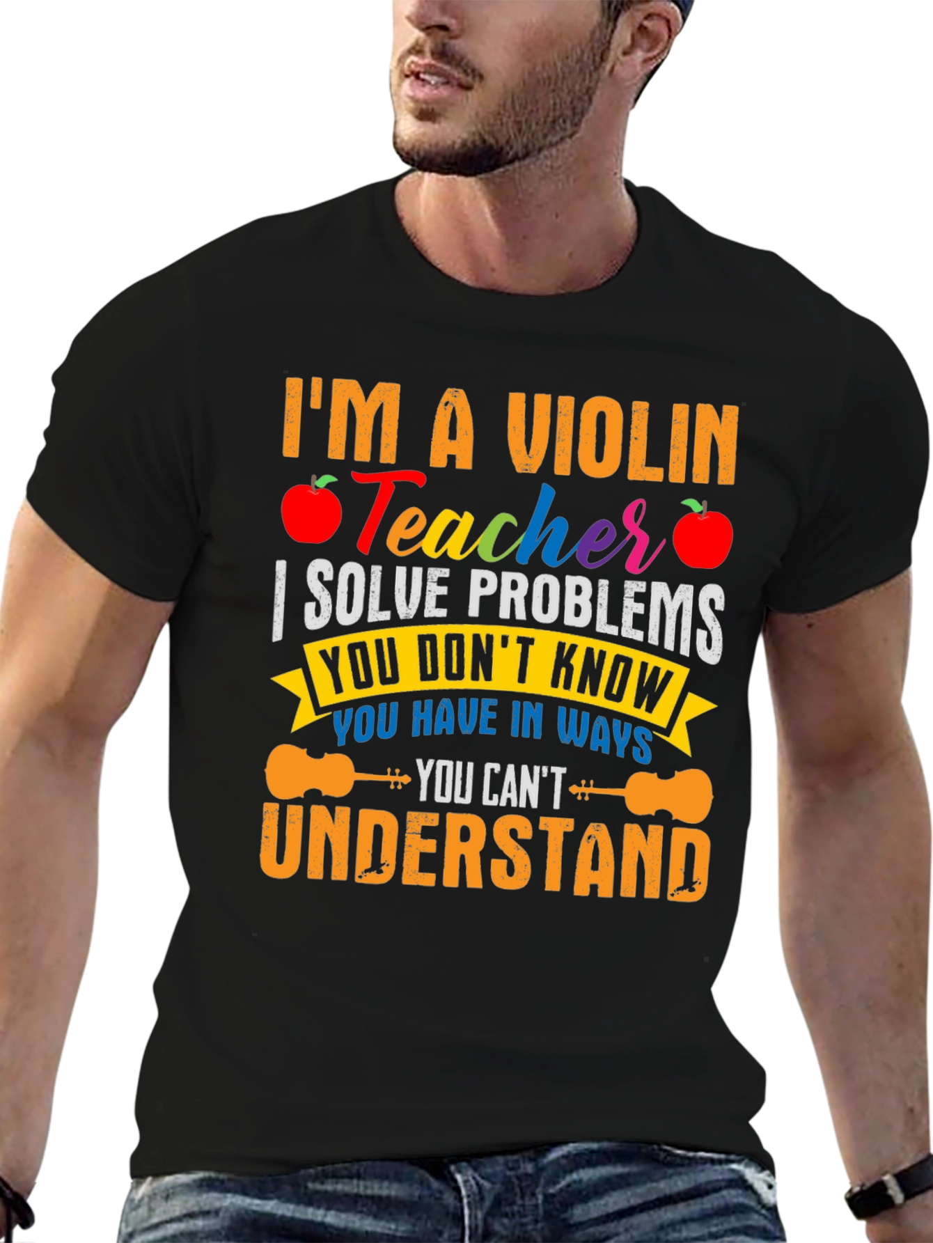 Violin Teacher T-Shirt - Problem Solver Funny Music Tee
