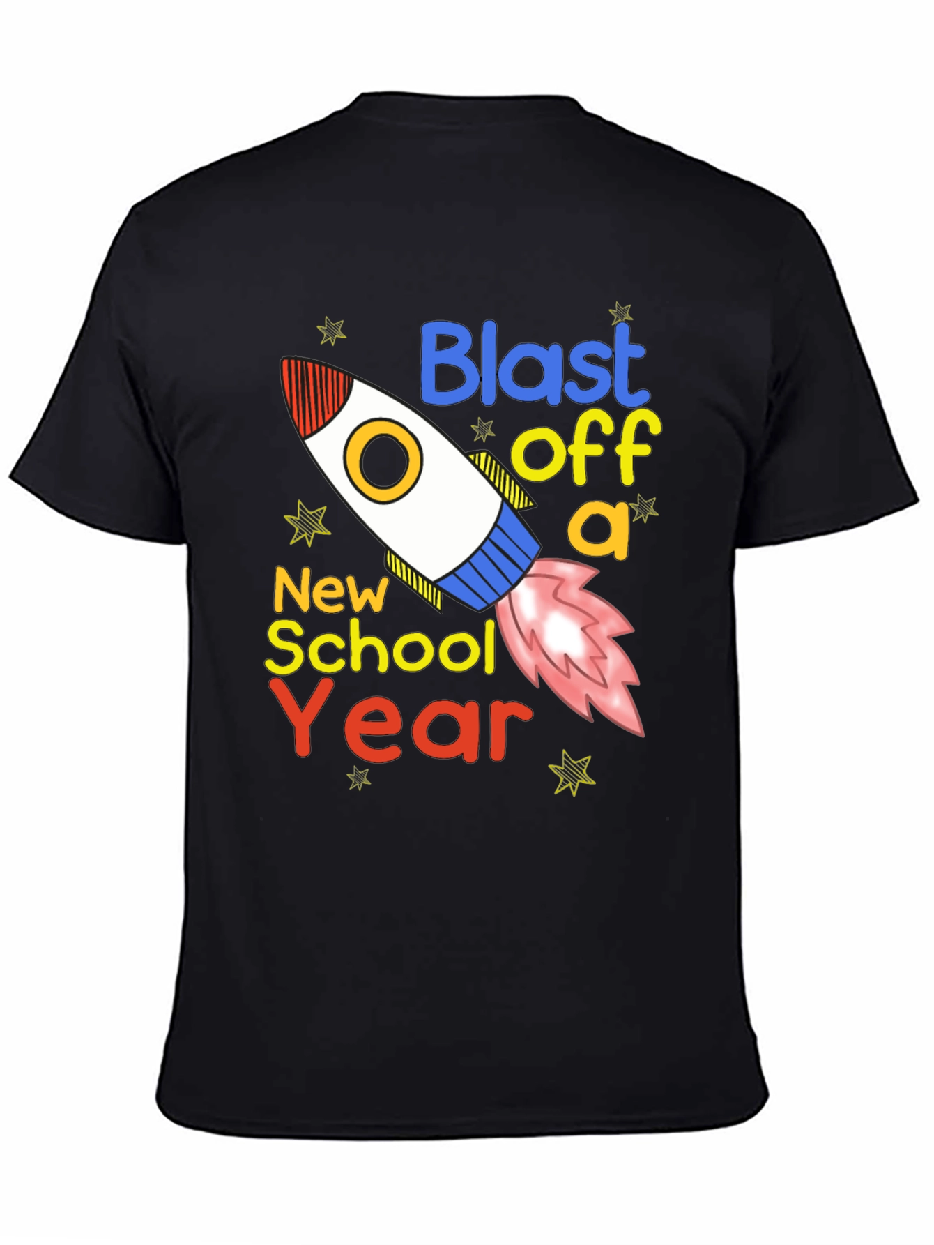 Blast Off New School Year Black T-Shirt