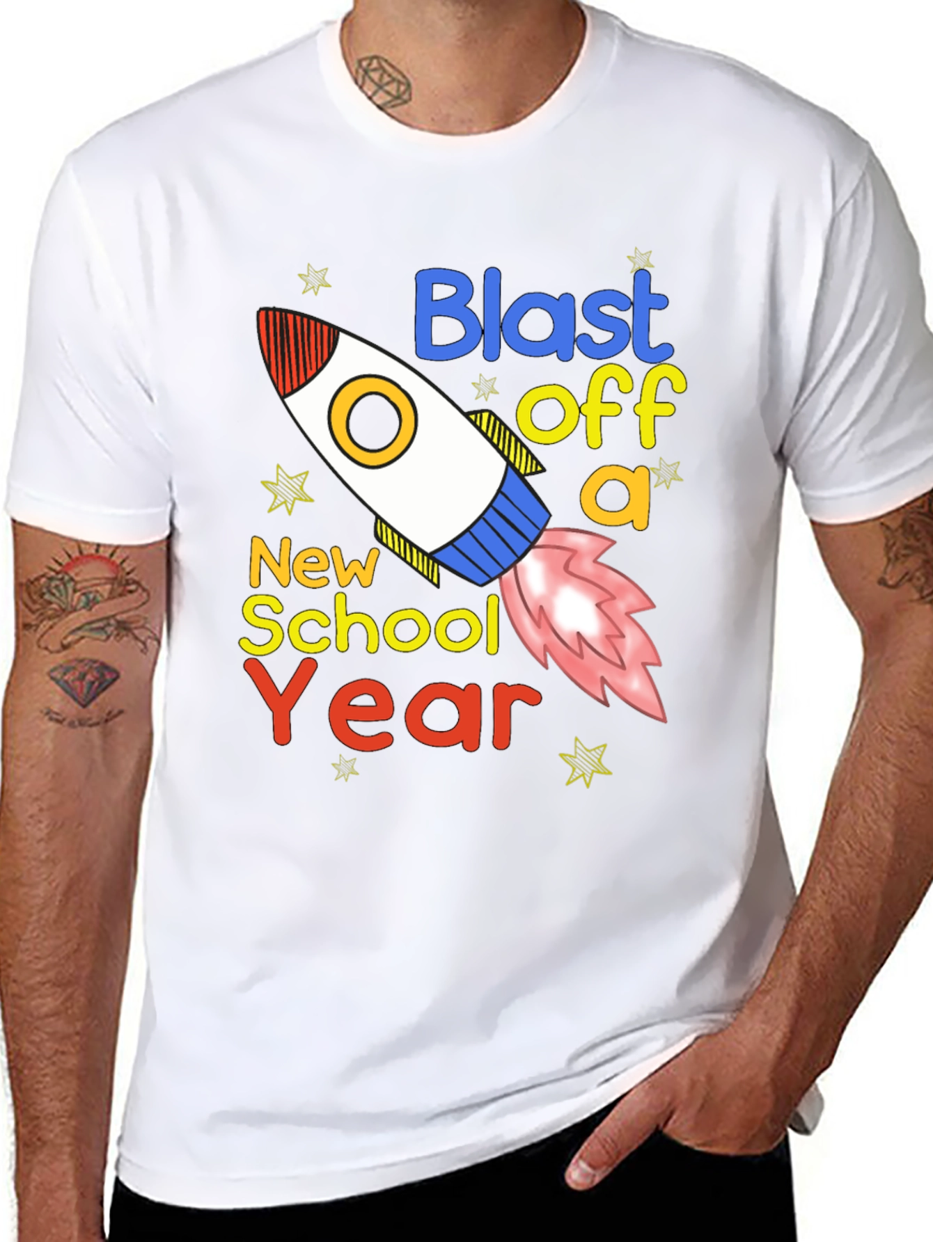Blast Off New School Year Black T-Shirt