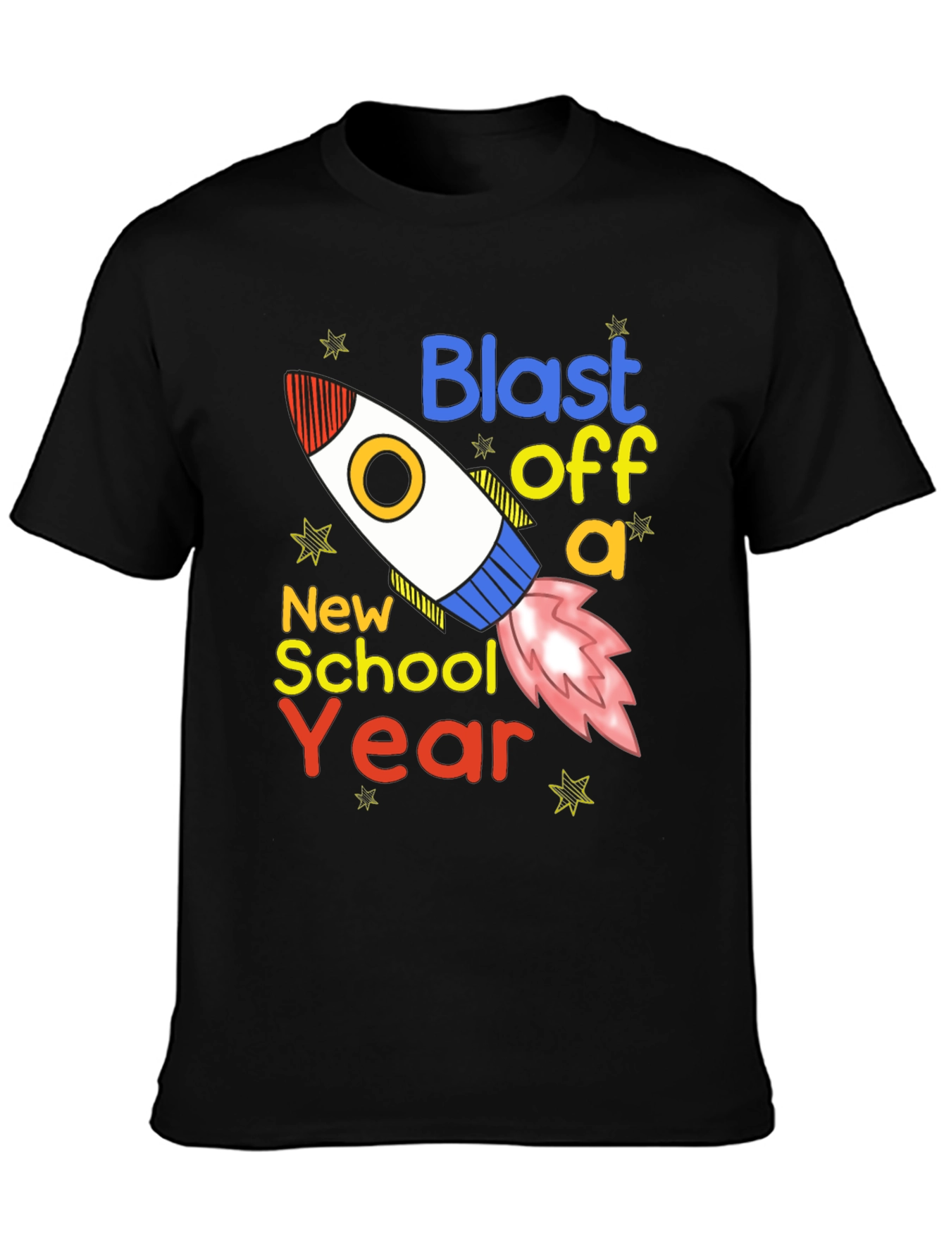 Blast Off New School Year Black T-Shirt