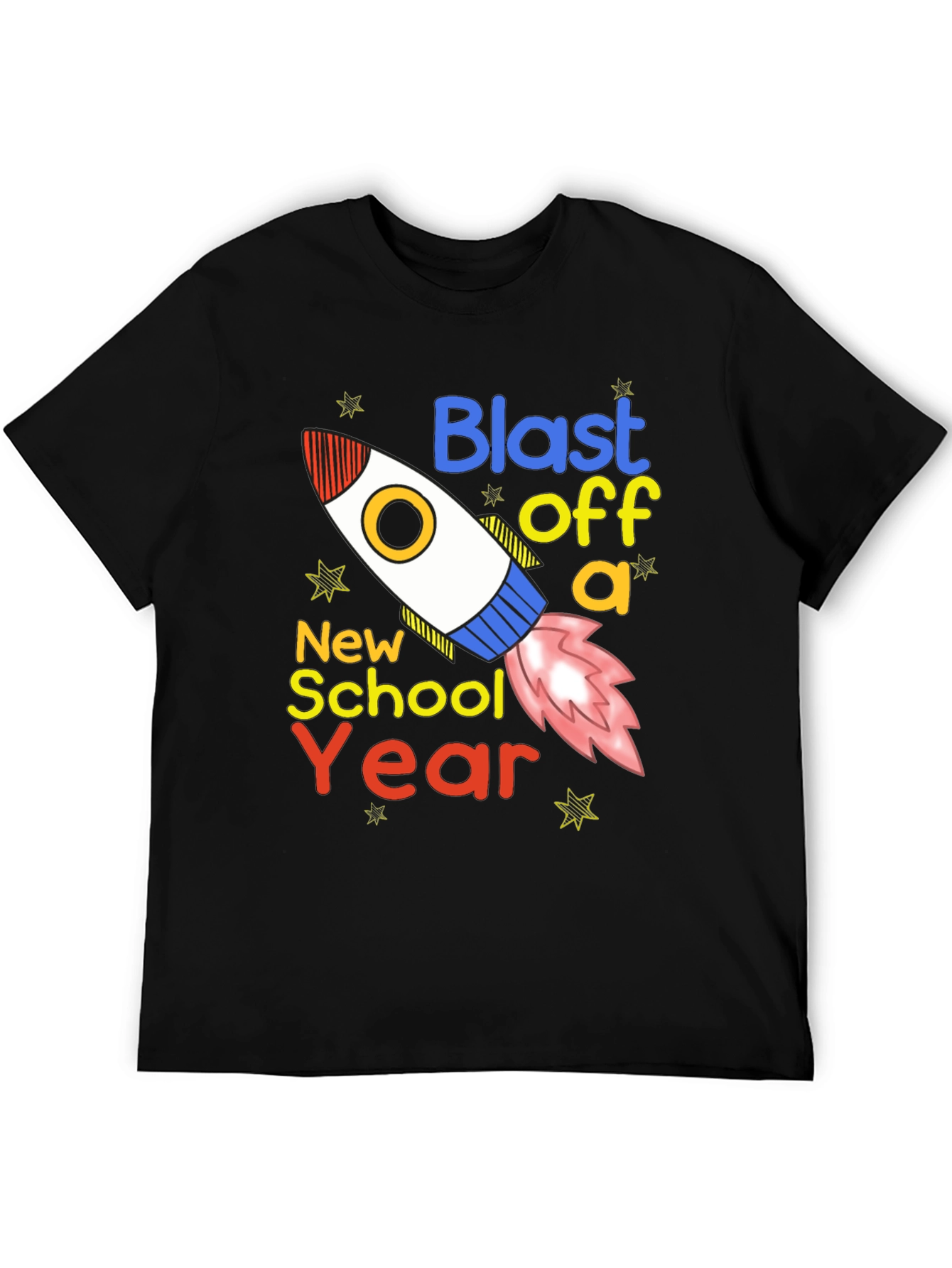 Blast Off New School Year Black T-Shirt