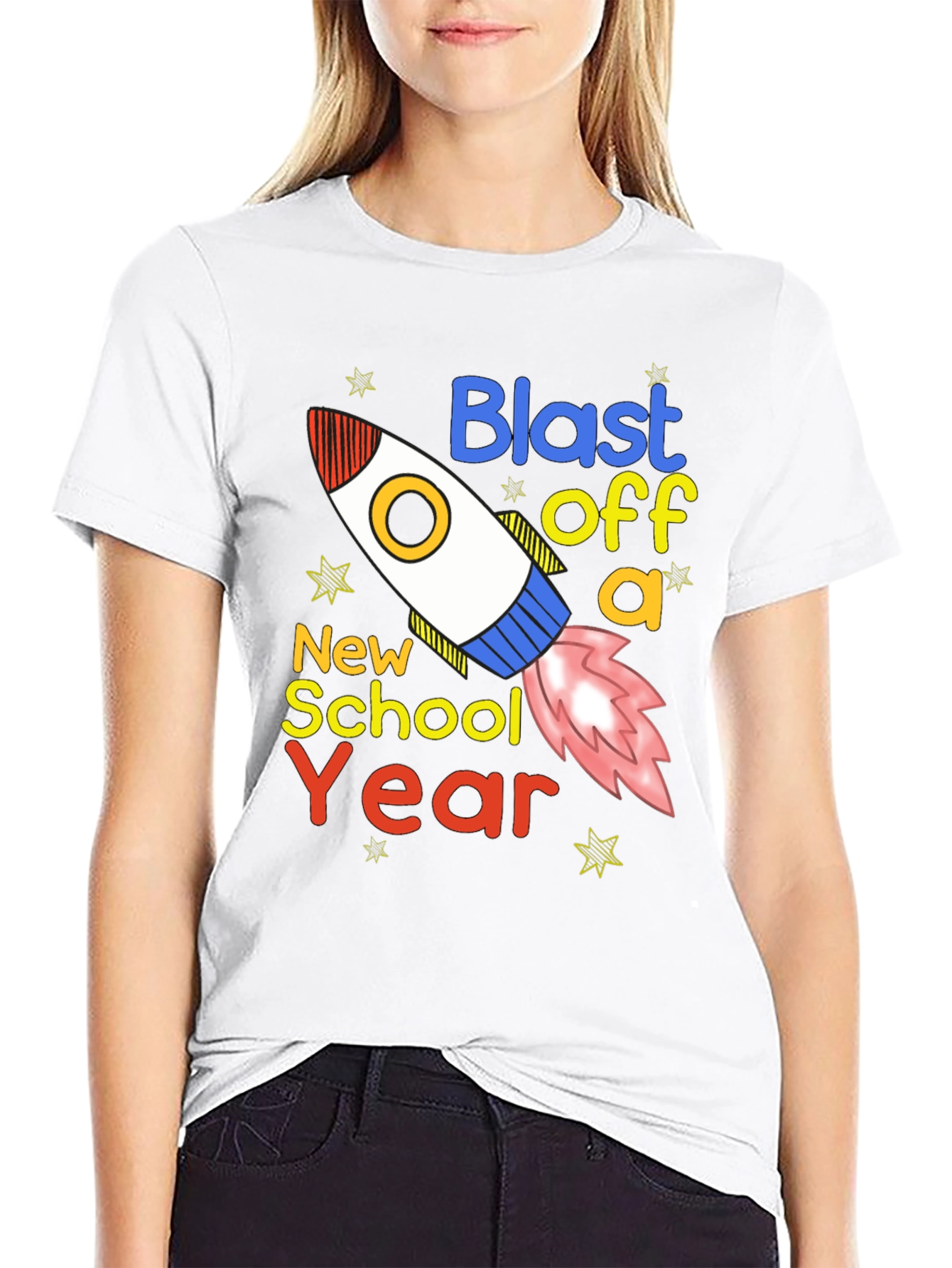 Blast Off New School Year Black T-Shirt
