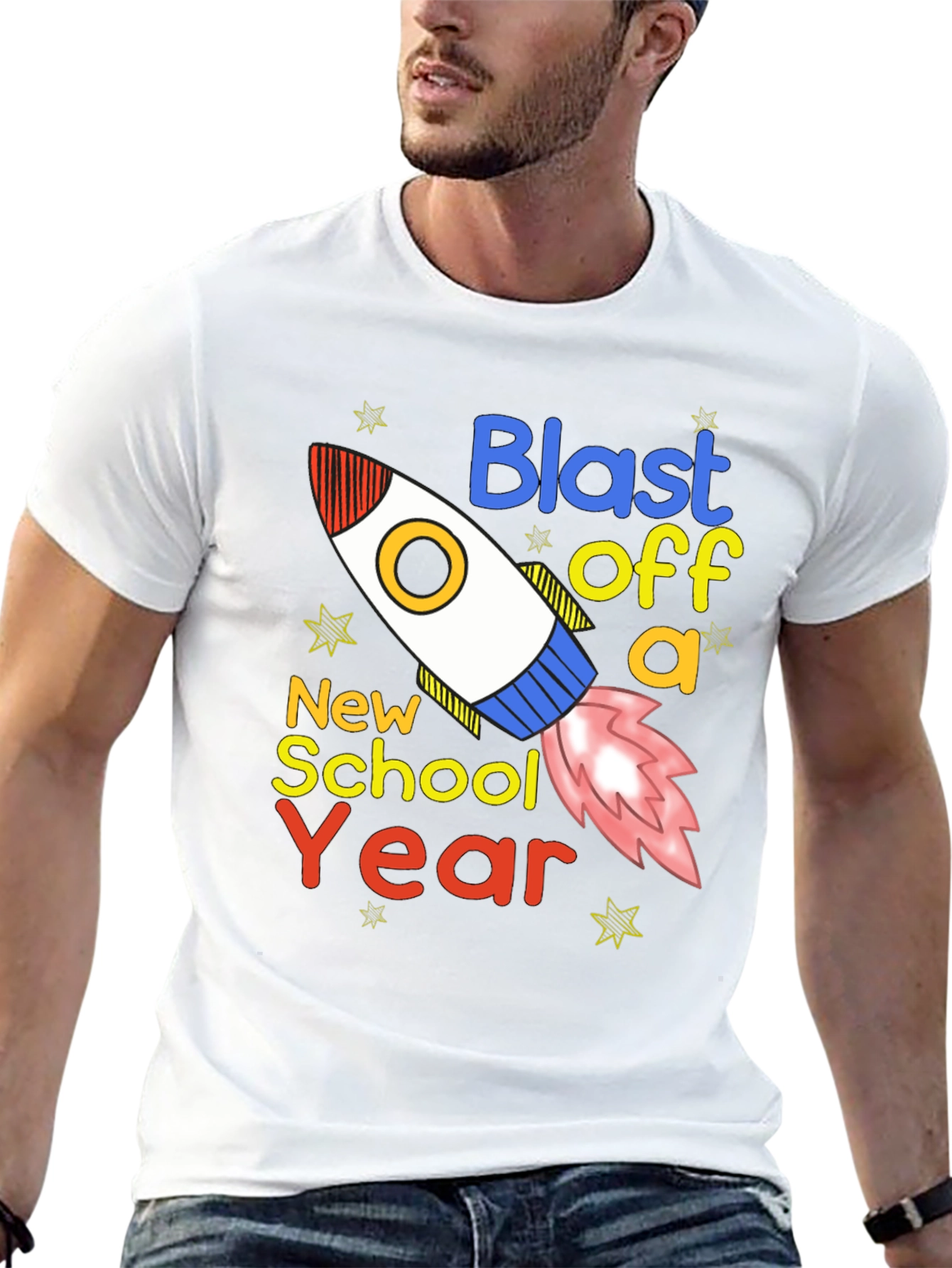 Blast Off New School Year Black T-Shirt