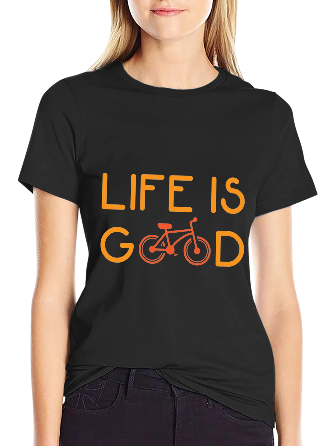 Life is Good Bicycle Graphic Tee - Black