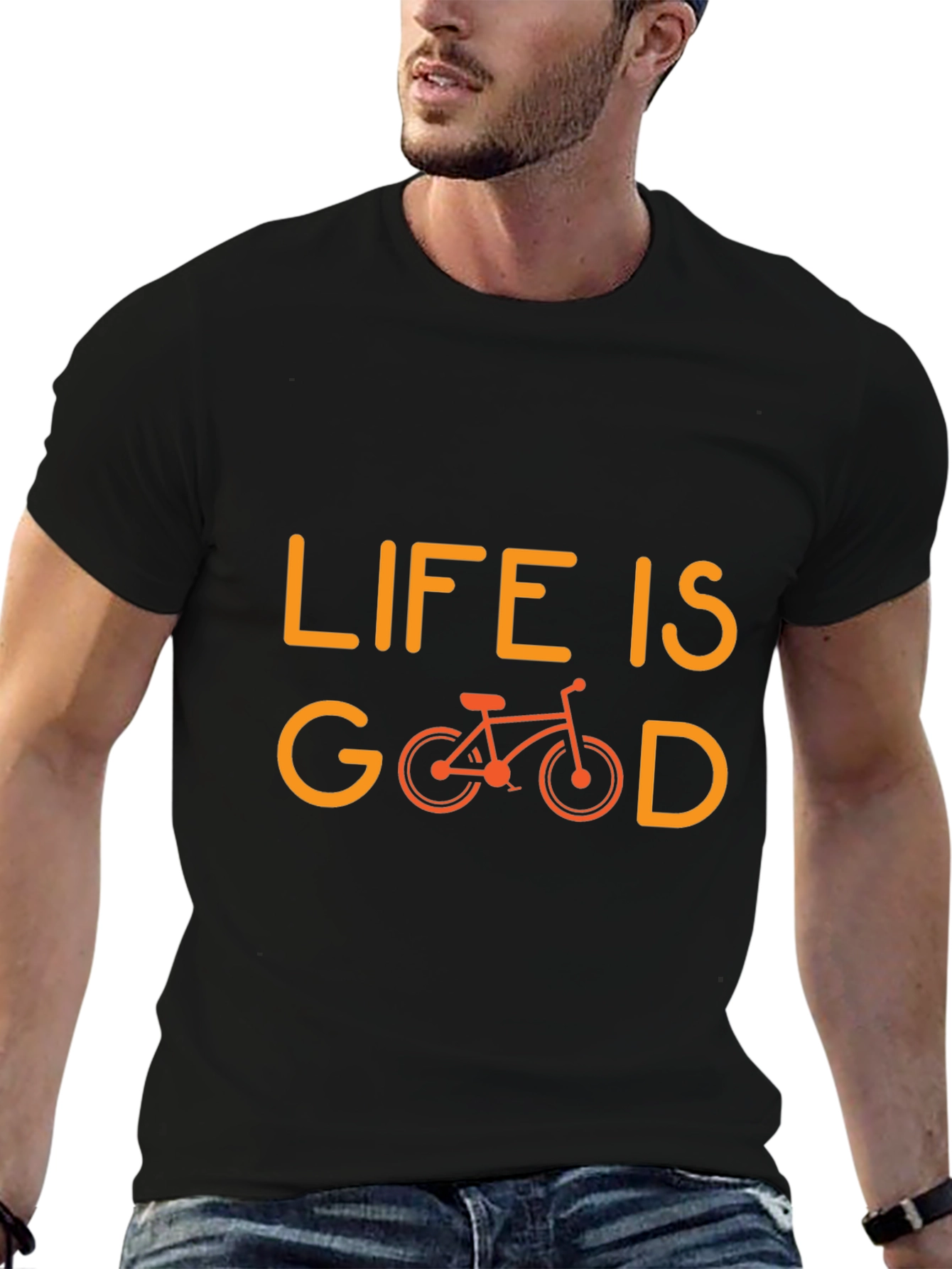 Life is Good Bicycle Graphic Tee - Black