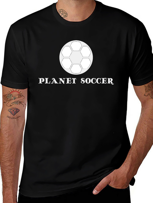 Planet Soccer Graphic T-Shirt - Black Cotton Tee