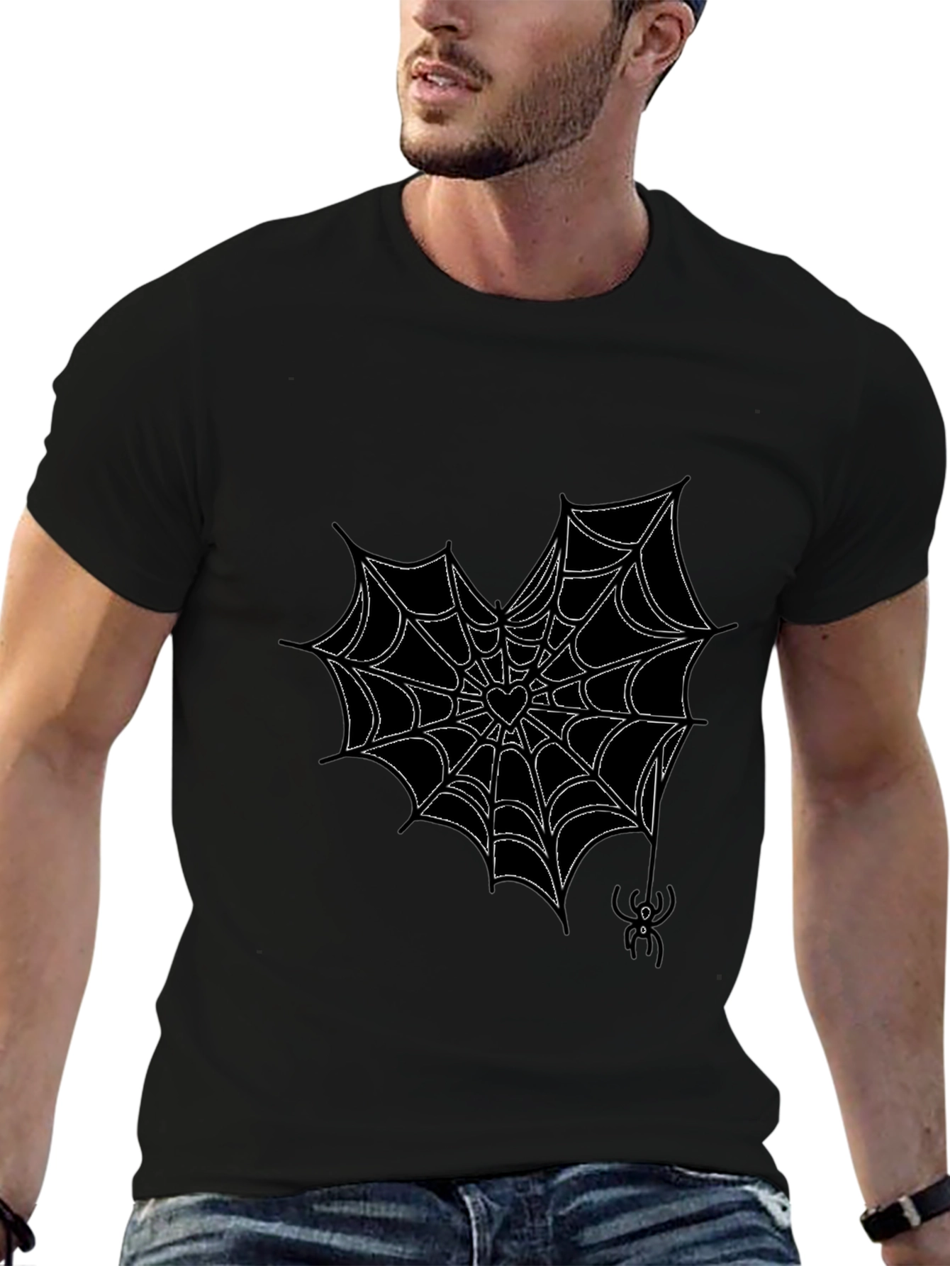 Gothic Spiderweb Heart T-Shirt