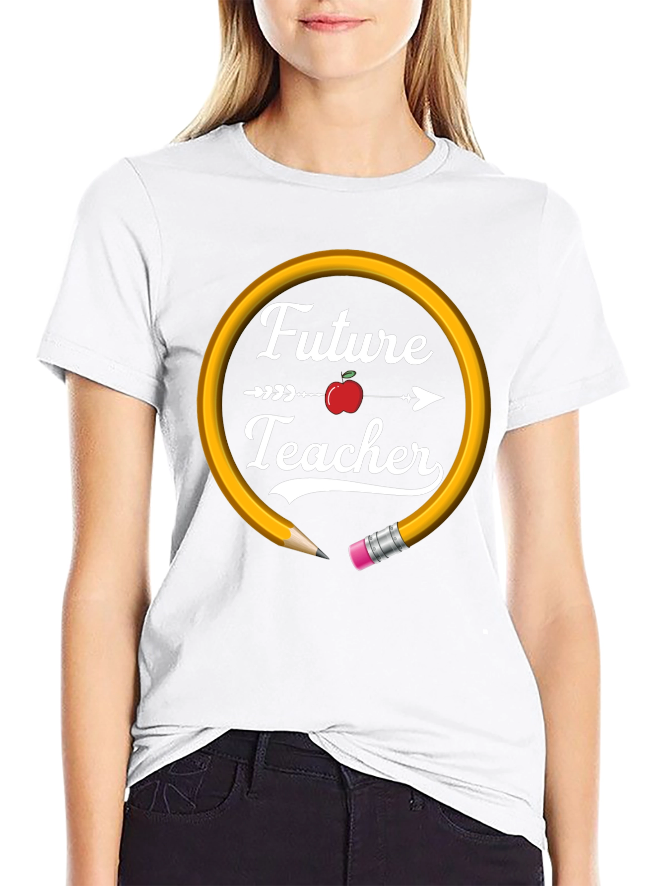 Future Teacher Graphic T-Shirt - Black Cotton Blend Tee