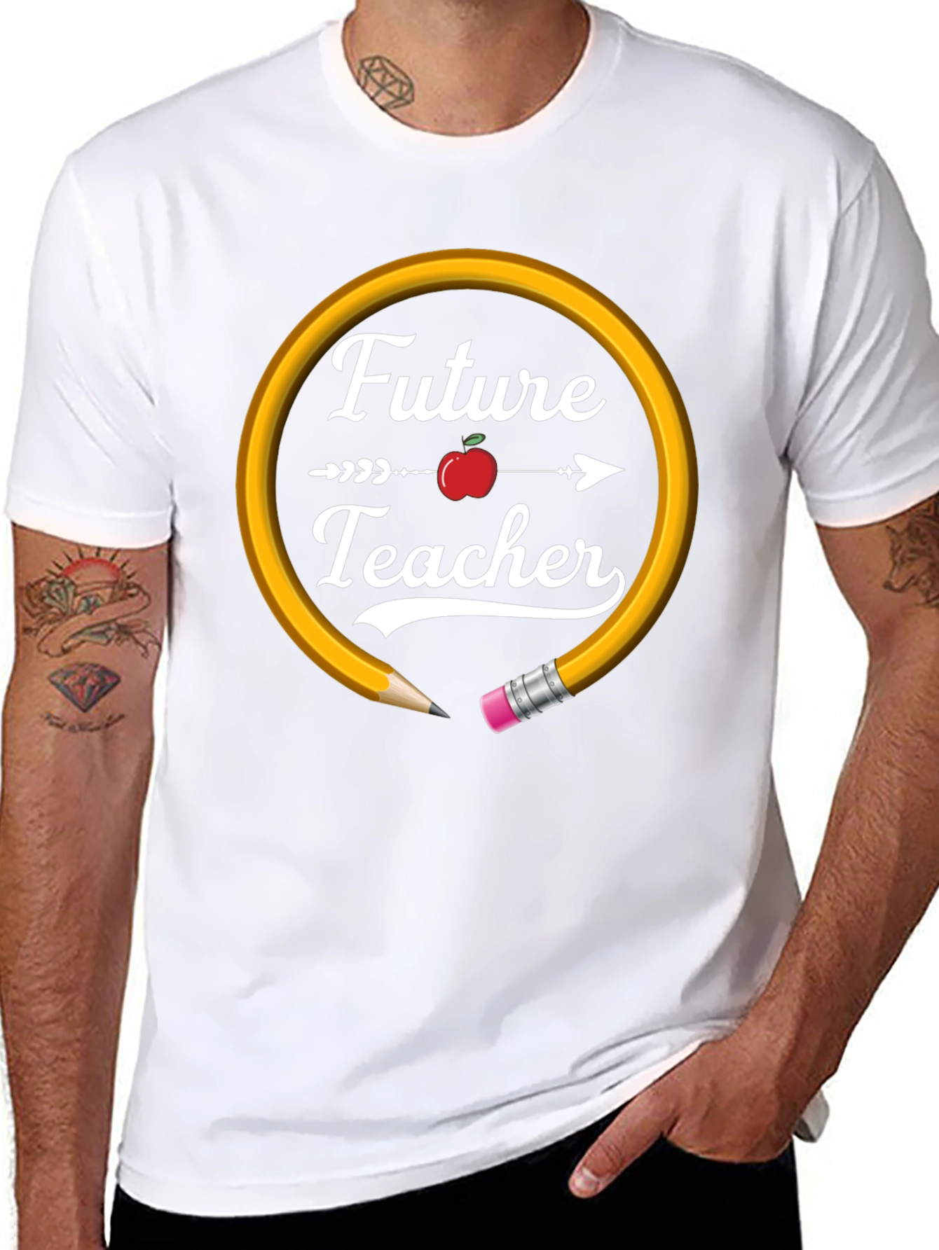 Future Teacher Graphic T-Shirt - Black Cotton Blend Tee