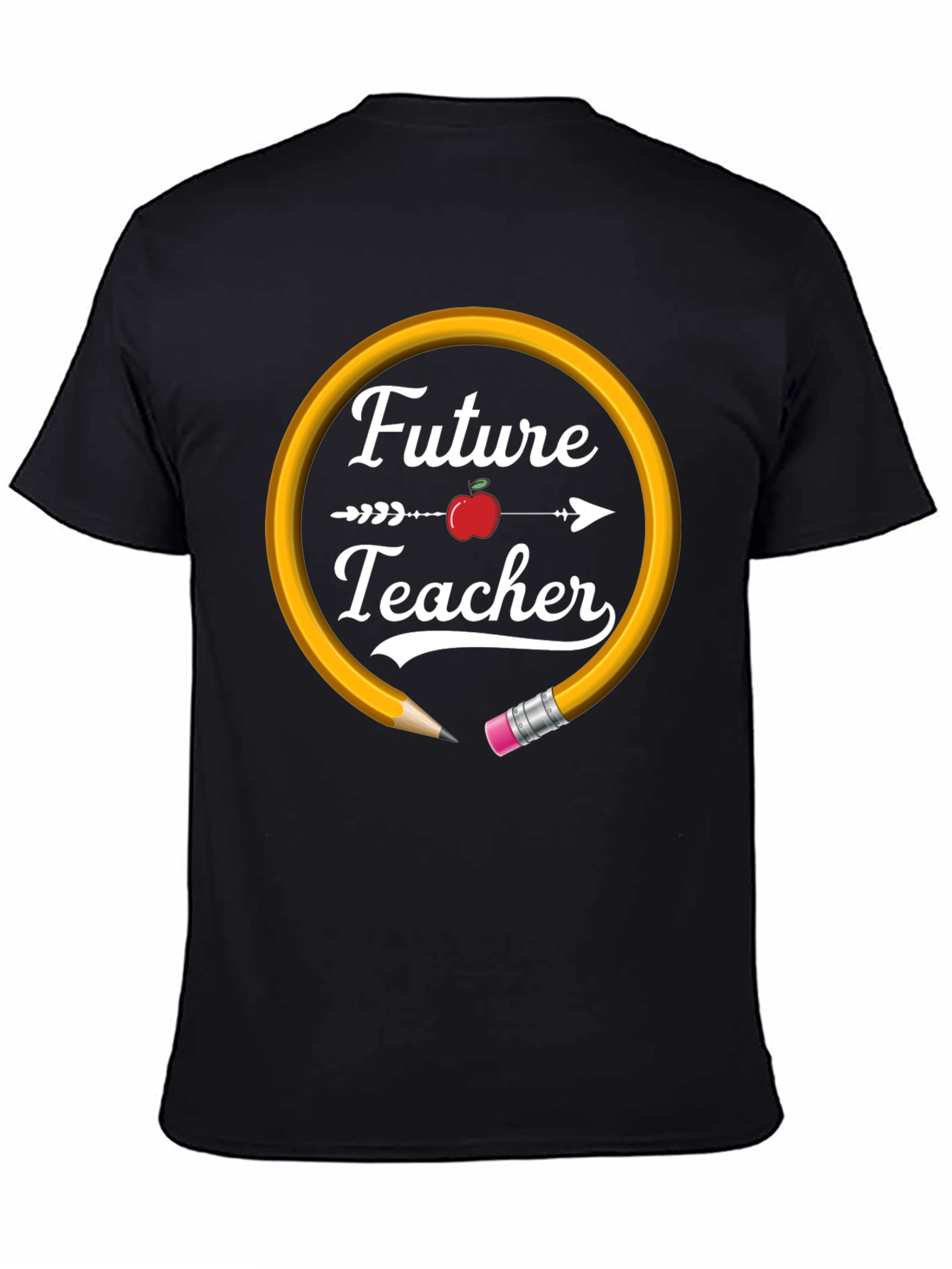 Future Teacher Graphic T-Shirt - Black Cotton Blend Tee