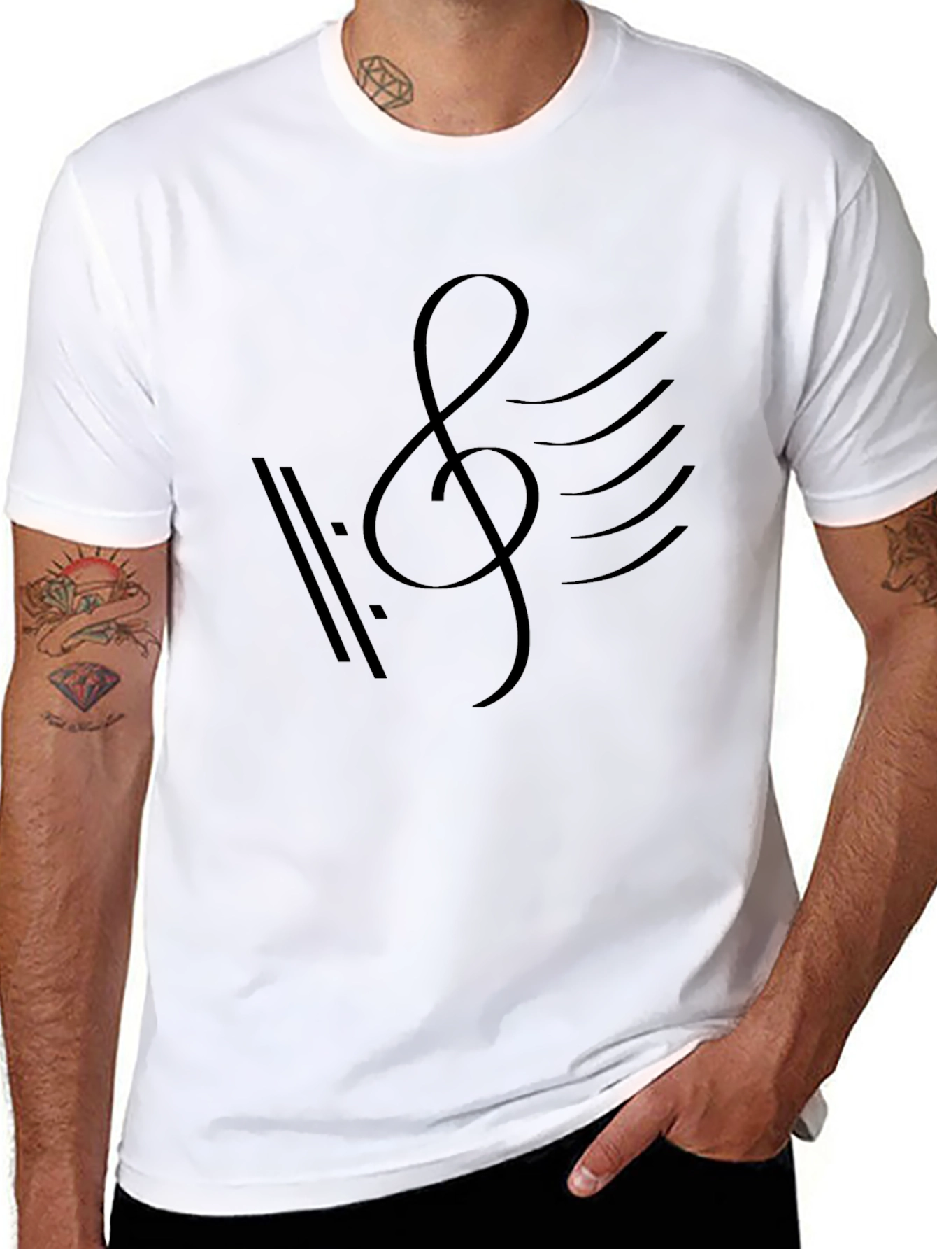 Music Note Graphic Tee - Stylish Cotton T-Shirt