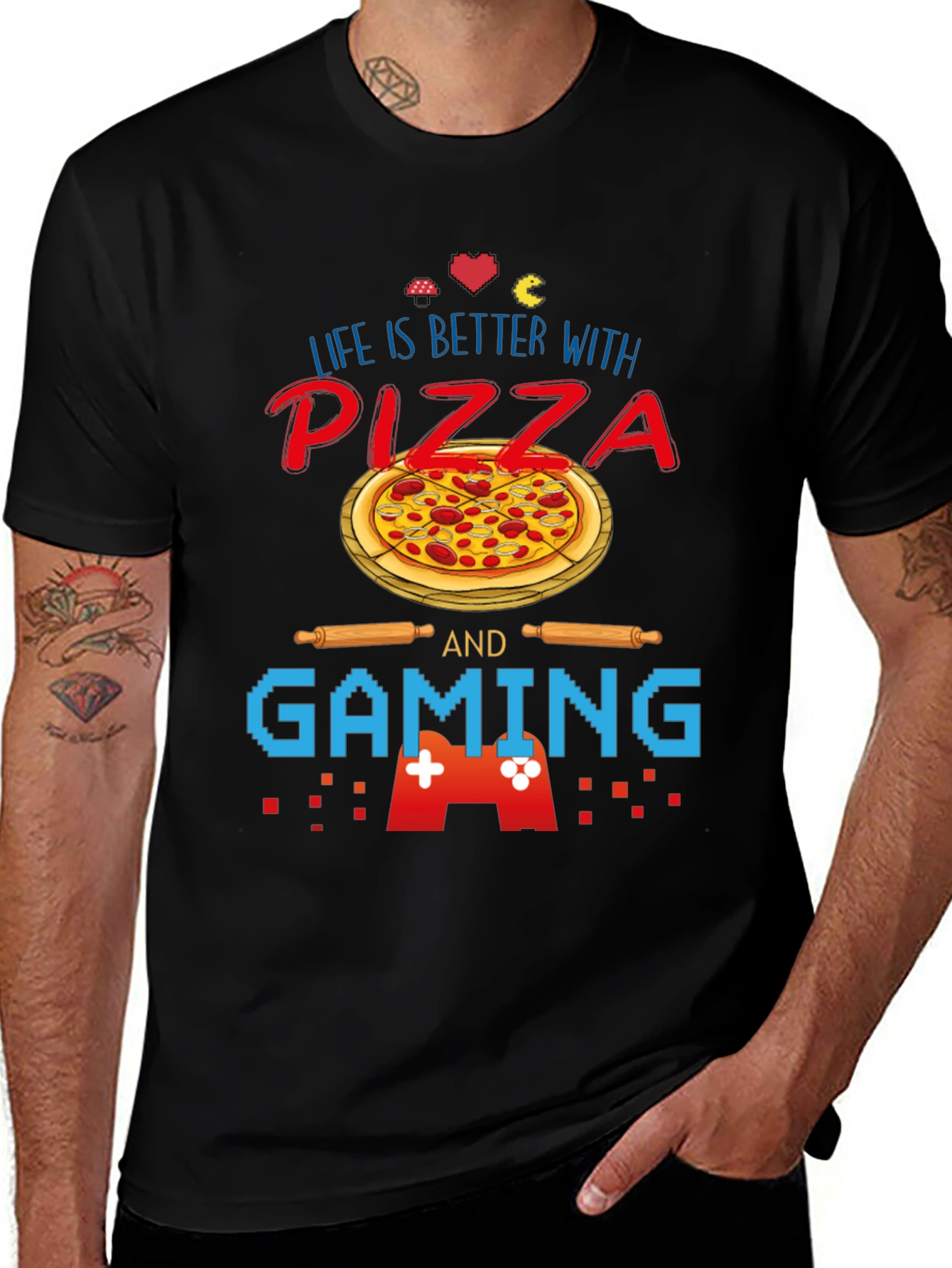 Life is Better with Pizza and Gaming T-Shirt