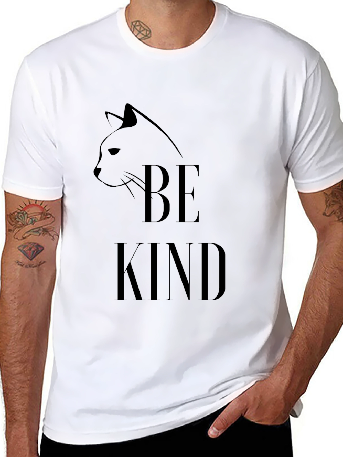 Be Kind Cat Graphic T-Shirt