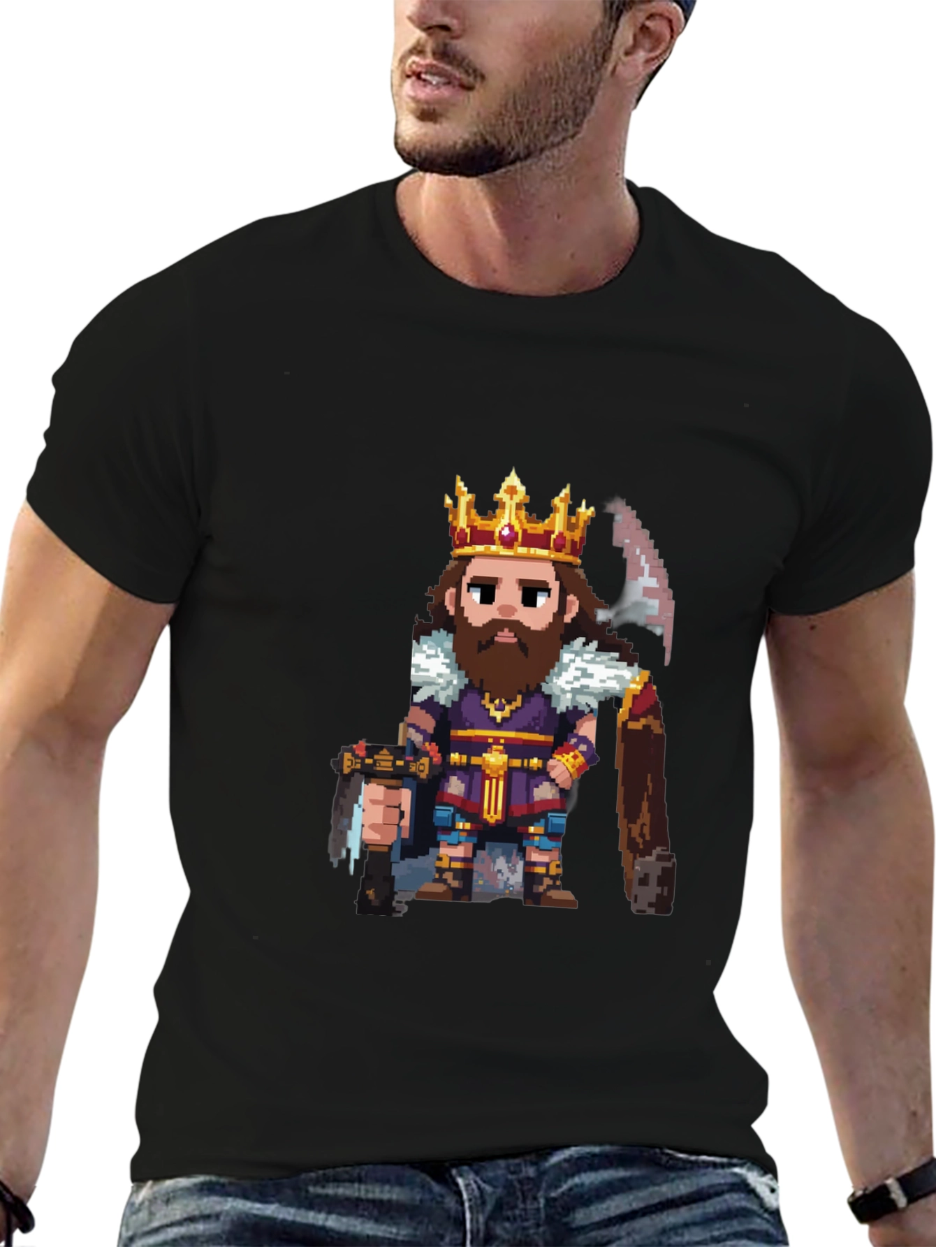 Pixel Art King Graphic T-Shirt