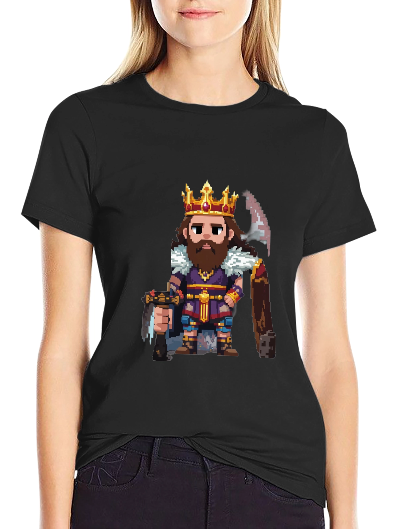 Pixel Art King Graphic T-Shirt