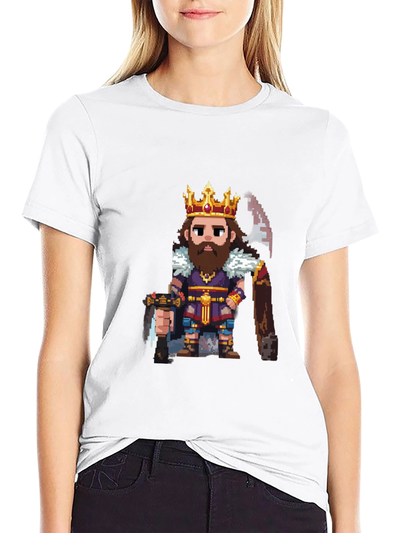 Pixel Art King Graphic T-Shirt