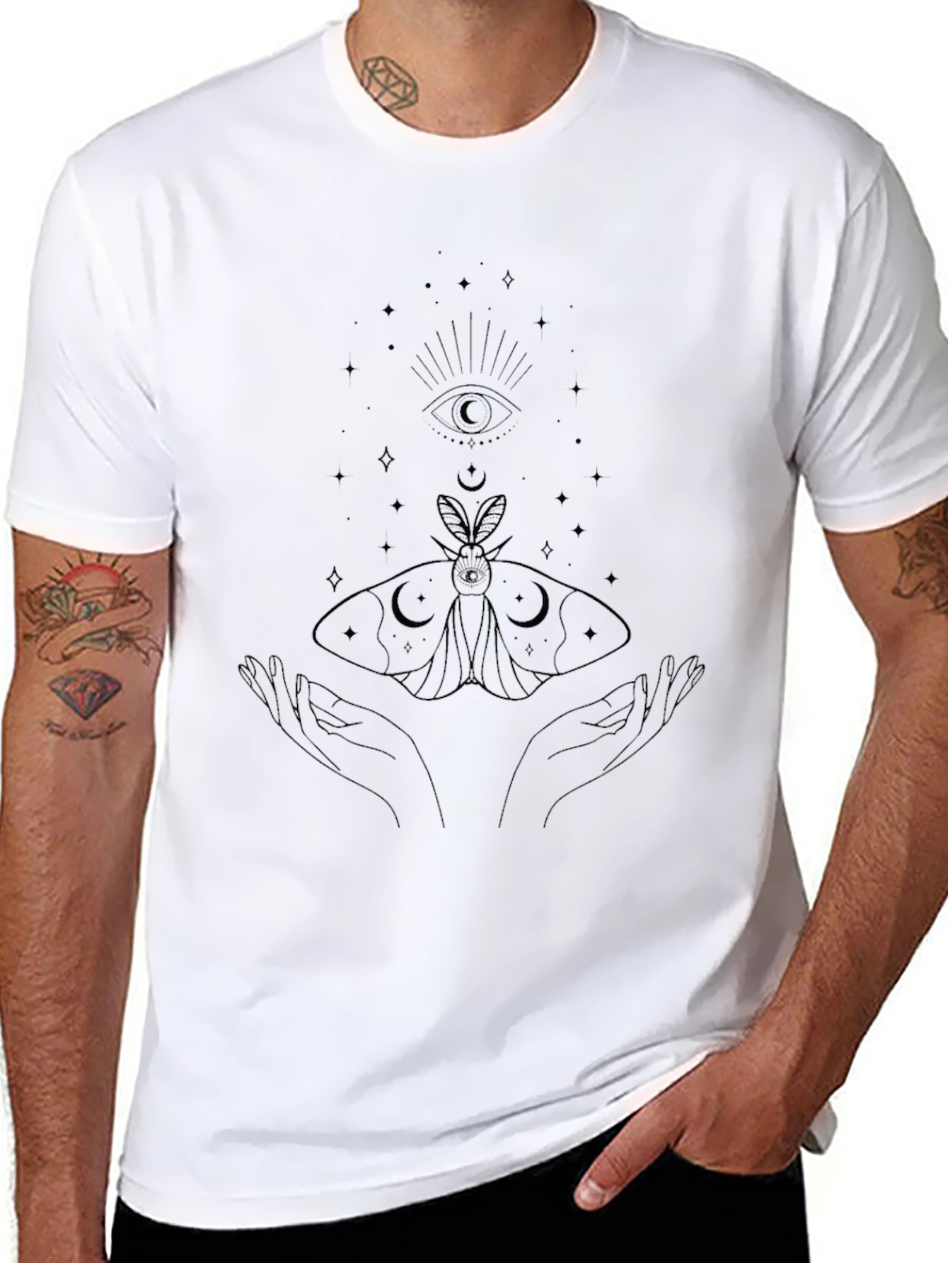 Mystic Moth Graphic Tee - Black