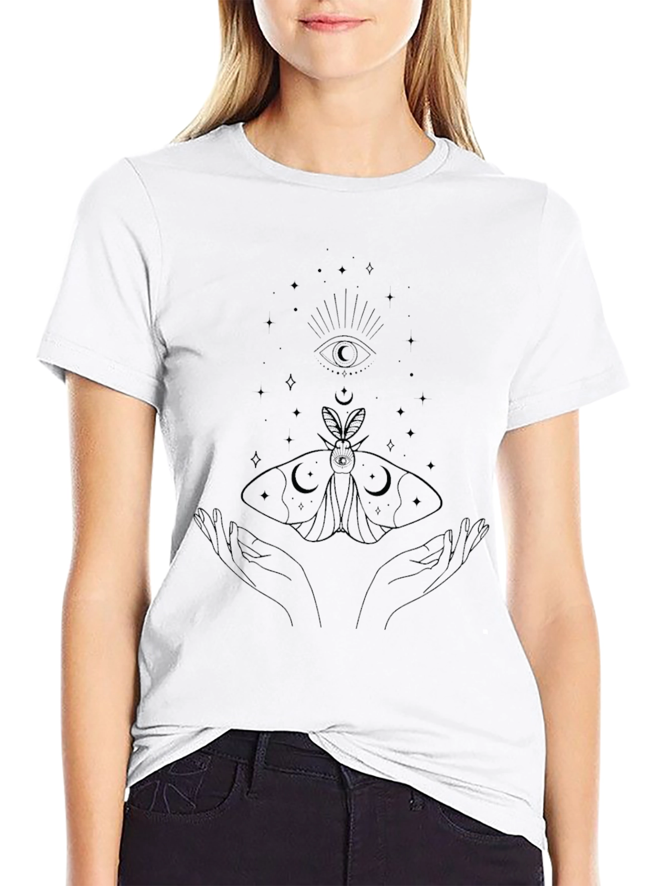 Mystic Moth Graphic Tee - Black