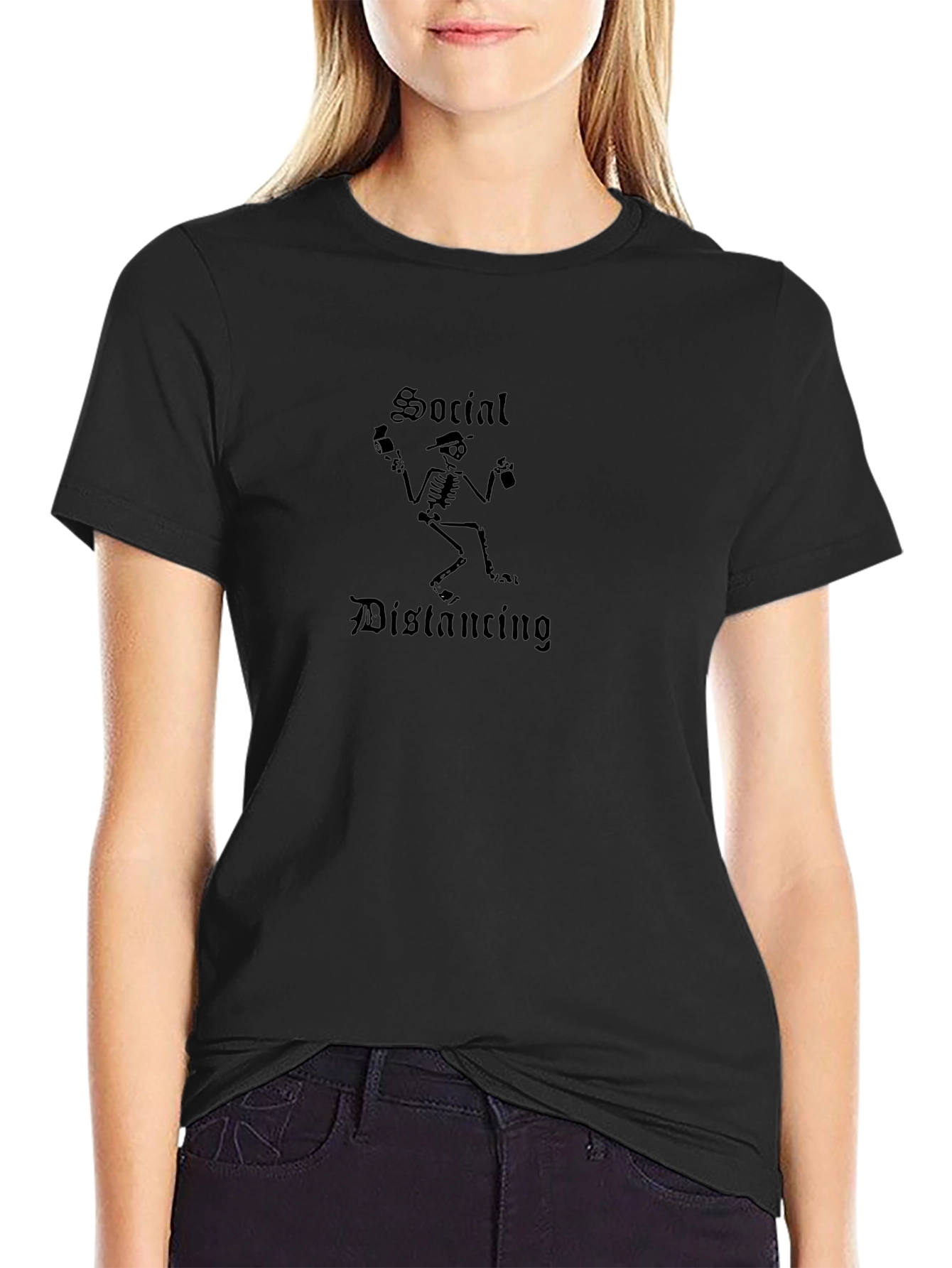 Social Distancing Skeleton Graphic Tee