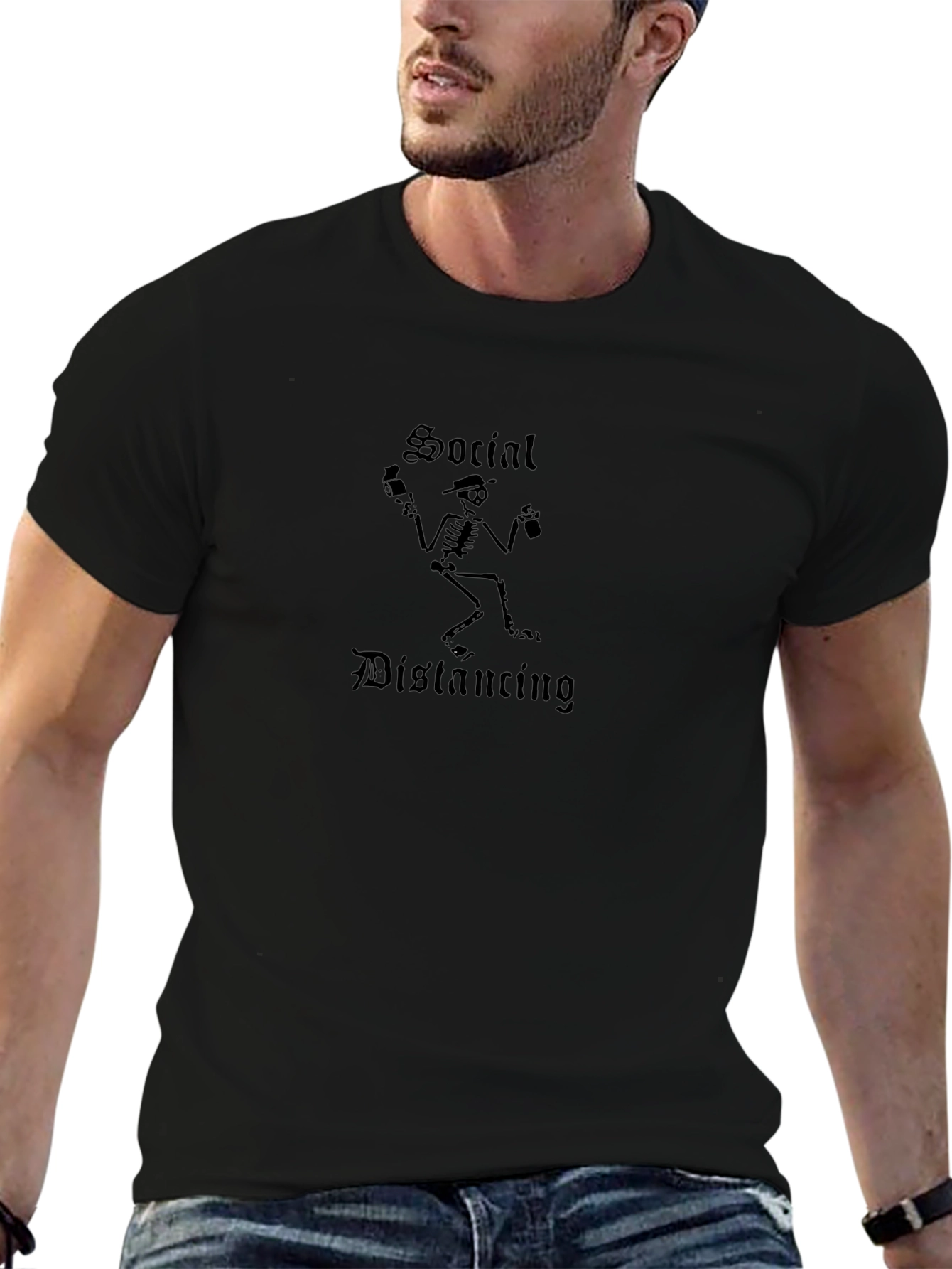 Social Distancing Skeleton Graphic Tee