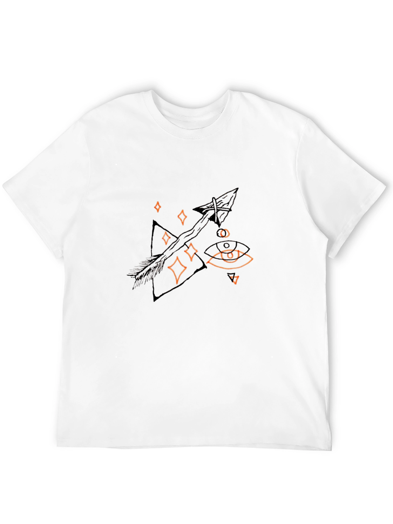 Mens Black T-Shirt with Arrow and Eye Graphic
