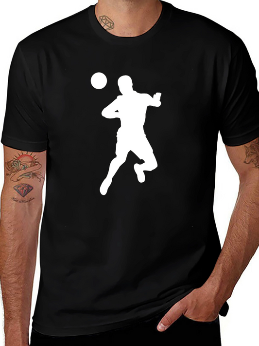 Soccer Player Graphic Tee - Casual Black T-Shirt