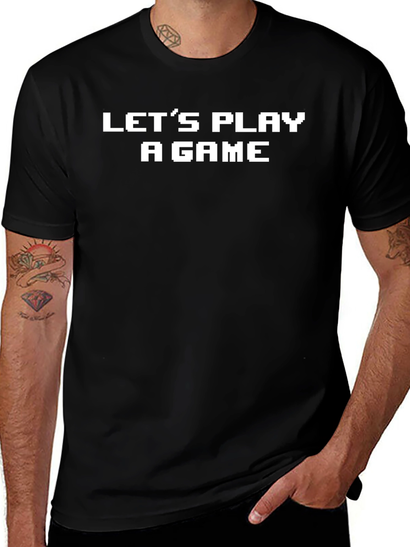 Lets Play a Game T-Shirt - Retro 8-Bit Design