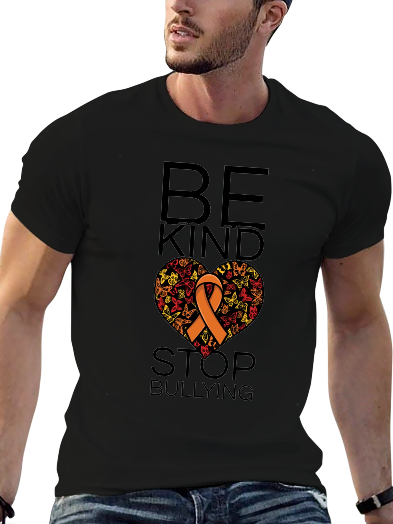 Be Kind Stop Bullying Ribbon Heart T-Shirt