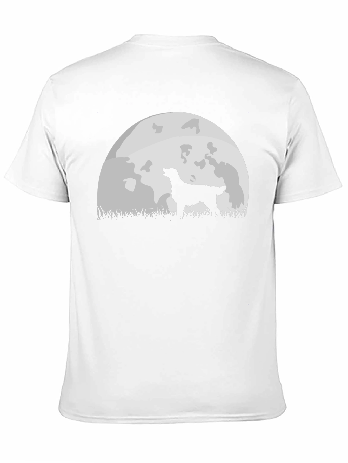 Dog Howling at Moon Graphic Tee - Black