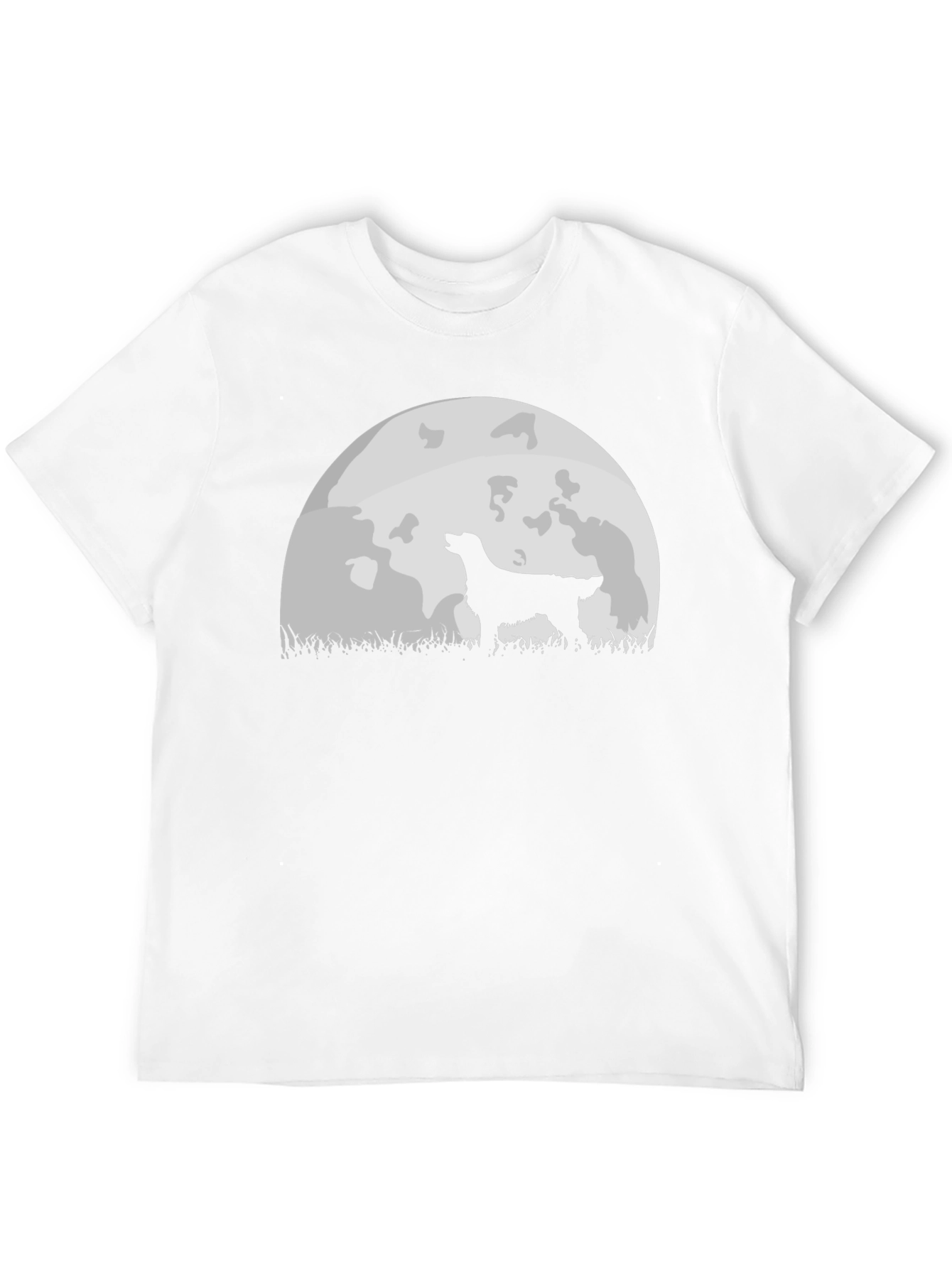 Dog Howling at Moon Graphic Tee - Black