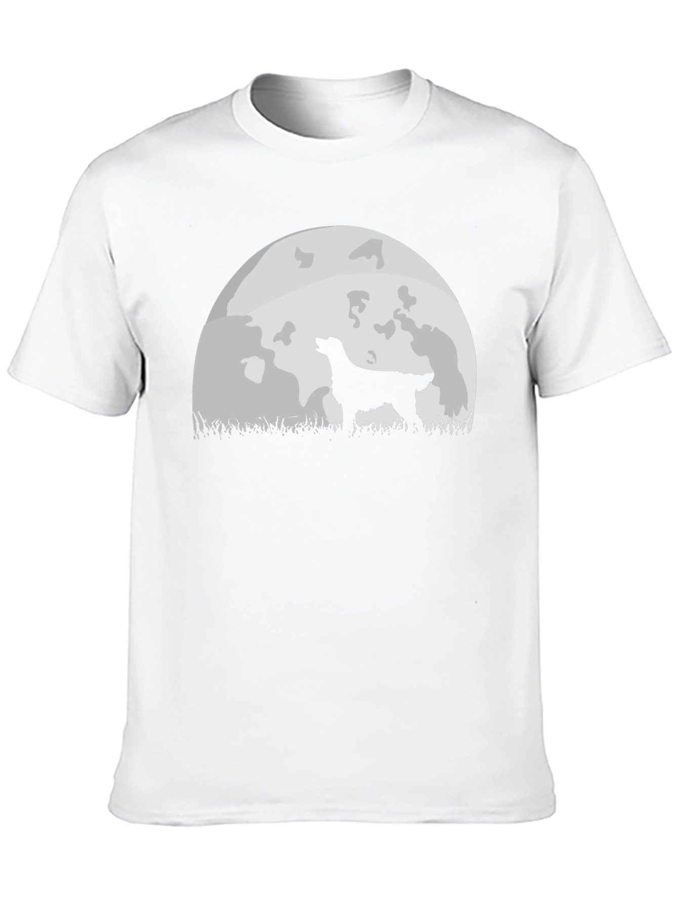 Dog Howling at Moon Graphic Tee - Black