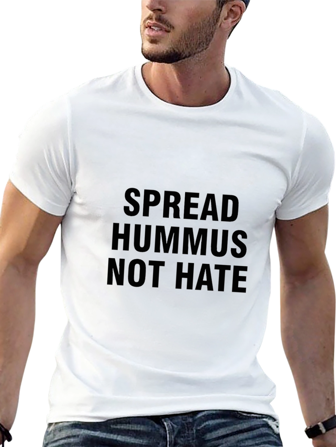 Spread Hummus Not Hate Graphic Tee - Black