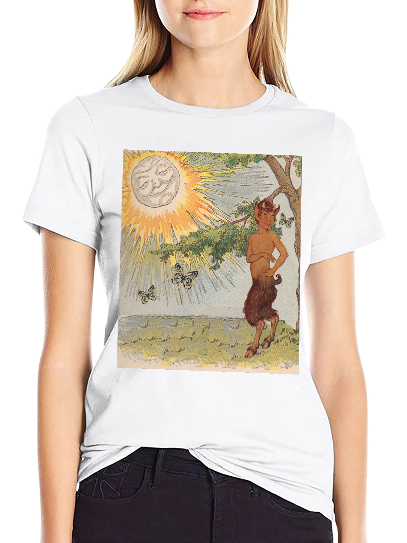 Mythical Faun Graphic Tee - Unique Fantasy Shirt