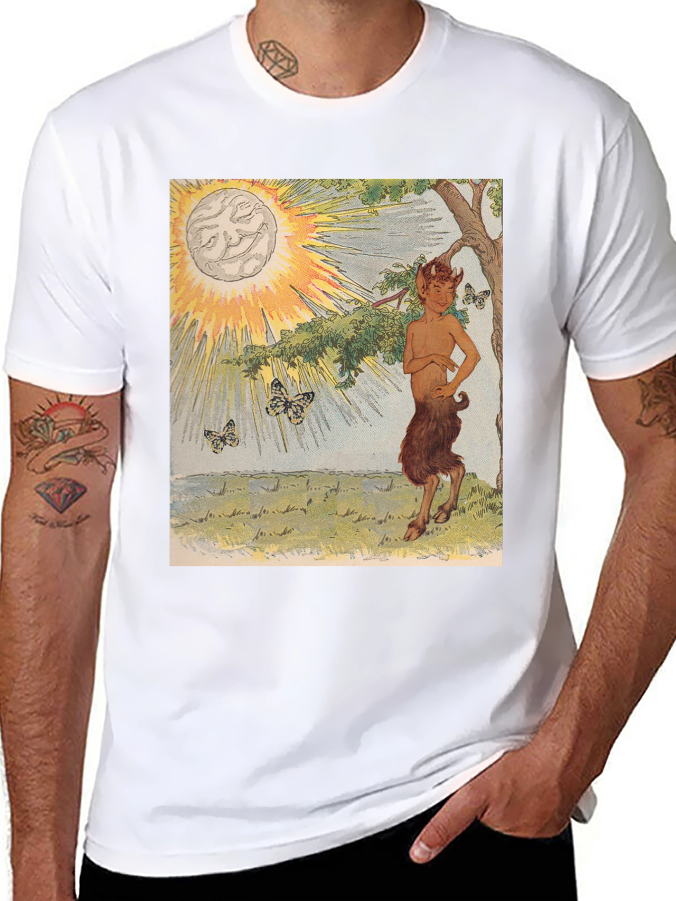 Mythical Faun Graphic Tee - Unique Fantasy Shirt