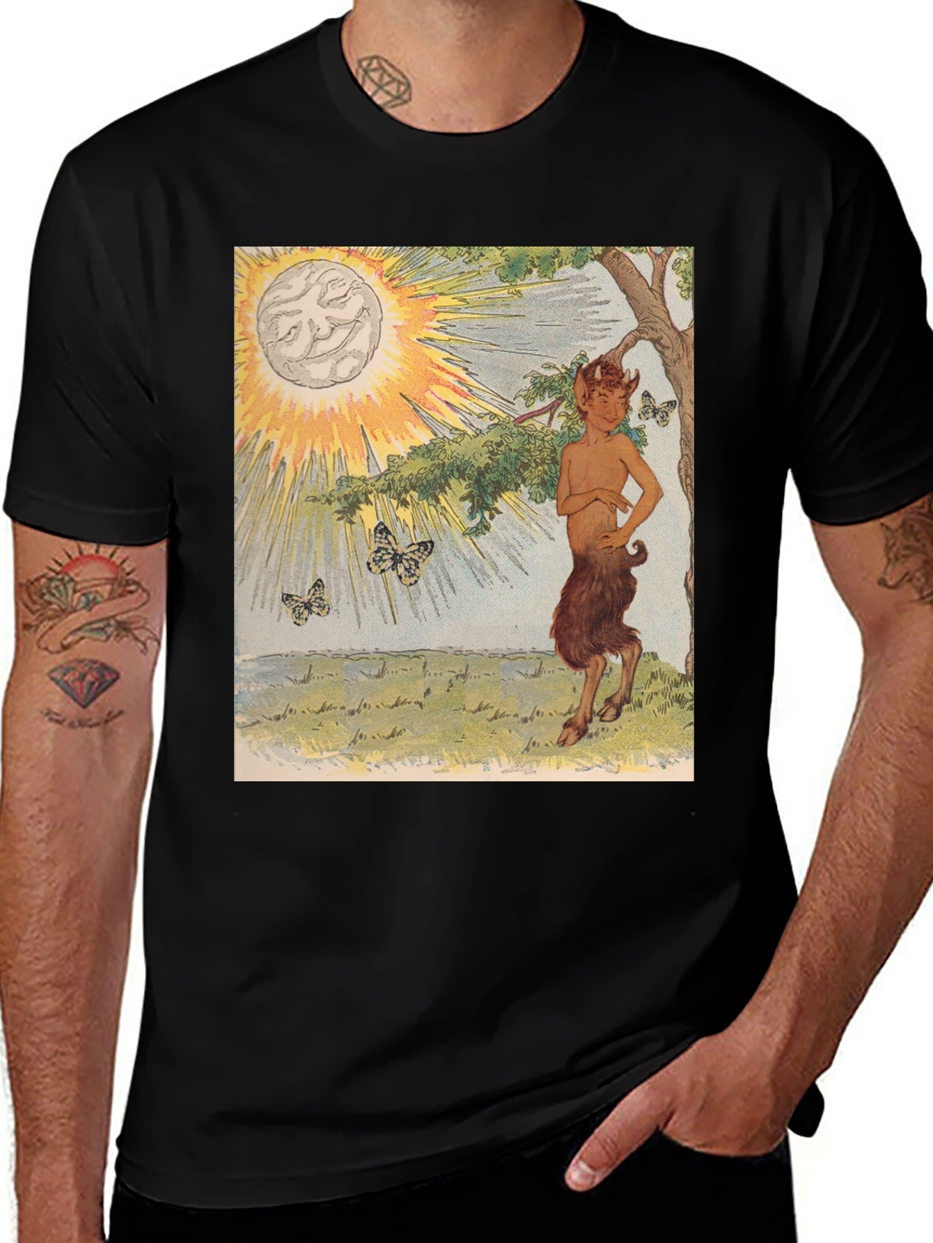 Mythical Faun Graphic Tee - Unique Fantasy Shirt