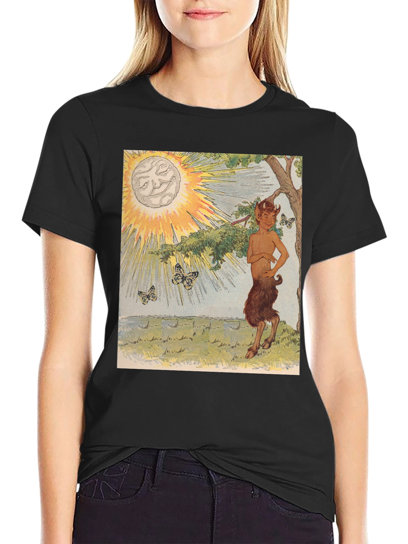 Mythical Faun Graphic Tee - Unique Fantasy Shirt