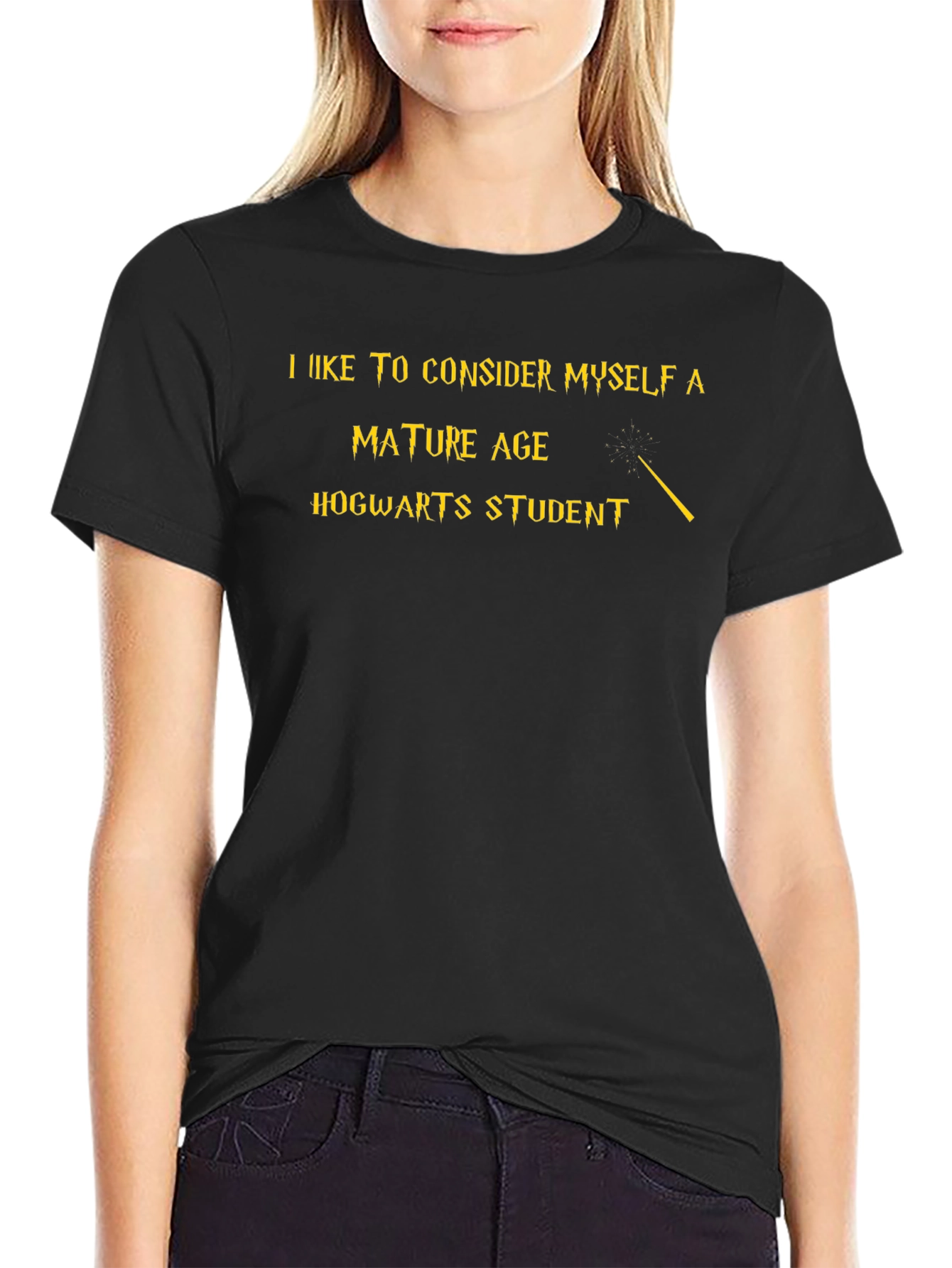 Mature Hogwarts Student Black T-Shirt