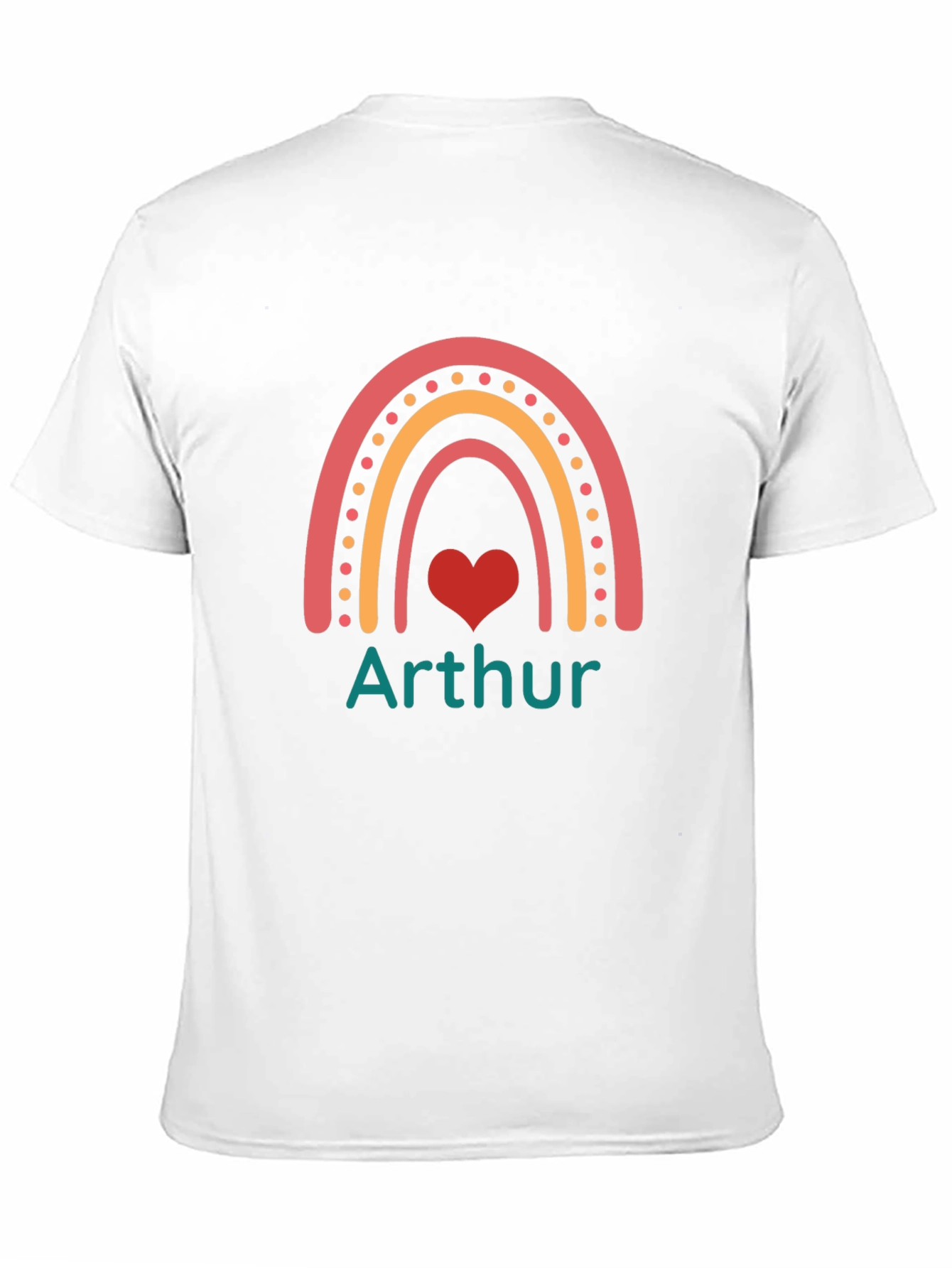 Arthur Rainbow Heart T-Shirt - Personalized Name Tee