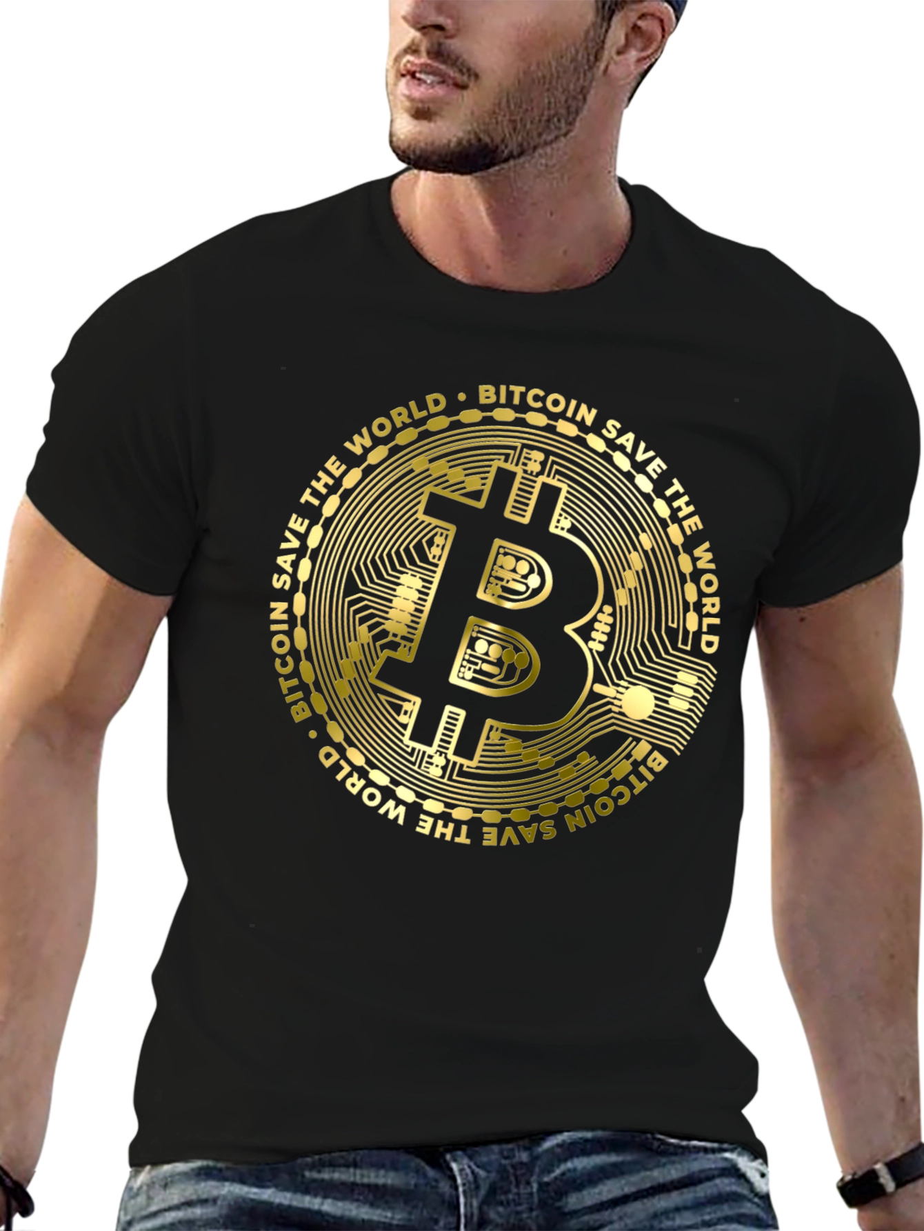 Bitcoin Save The World Black T-Shirt