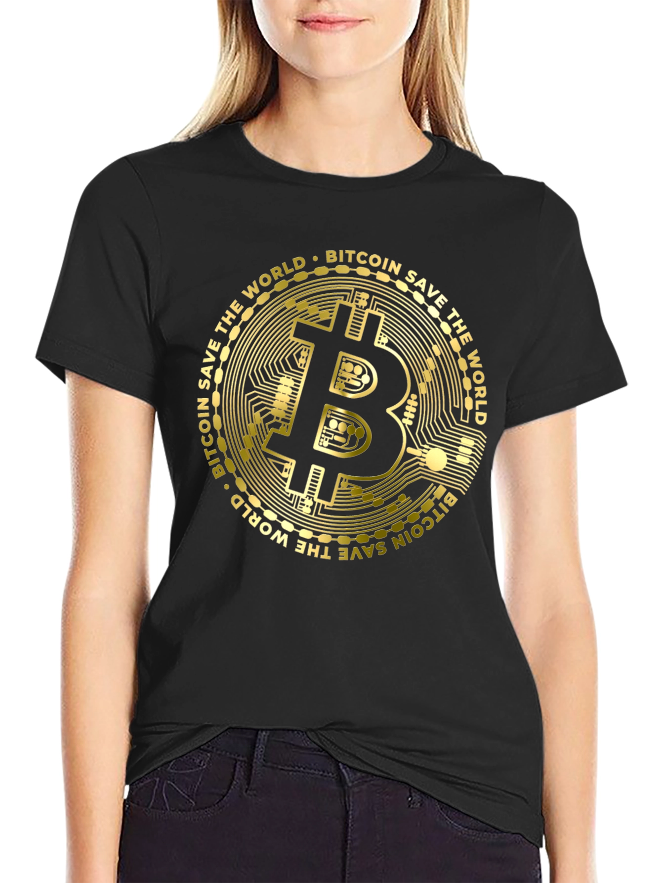 Bitcoin Save The World Black T-Shirt