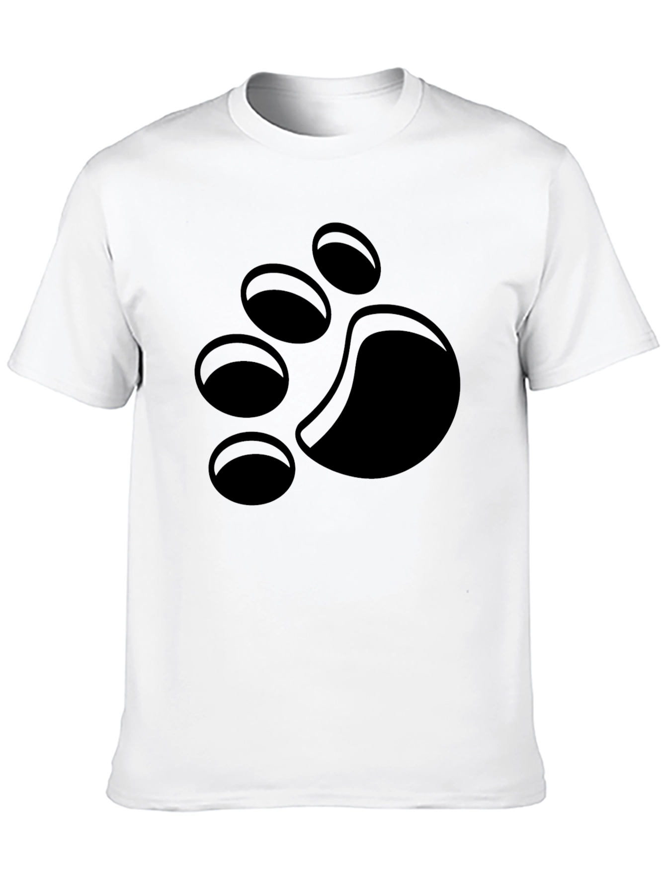 Black T-Shirt with Paw Print Design