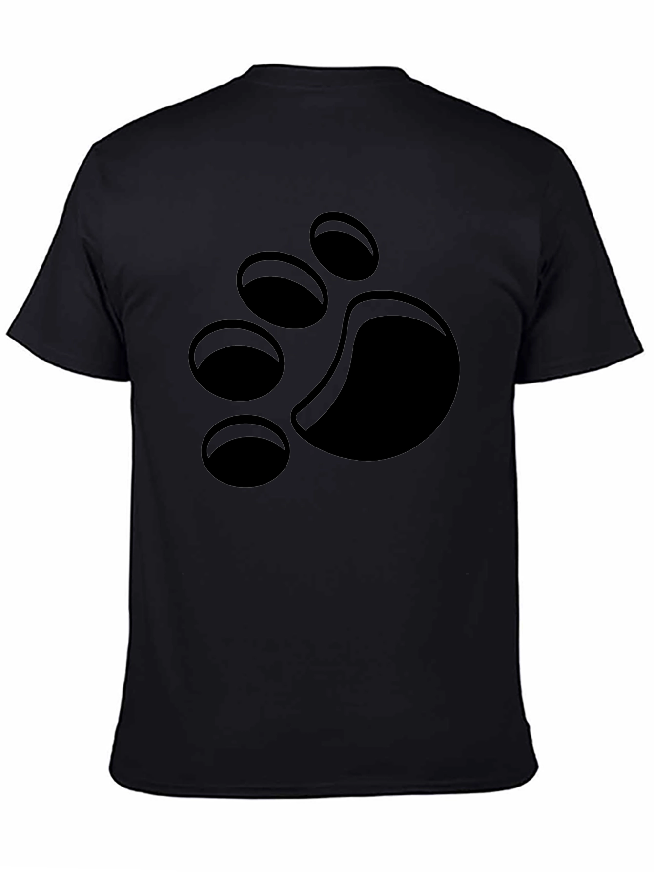 Black T-Shirt with Paw Print Design