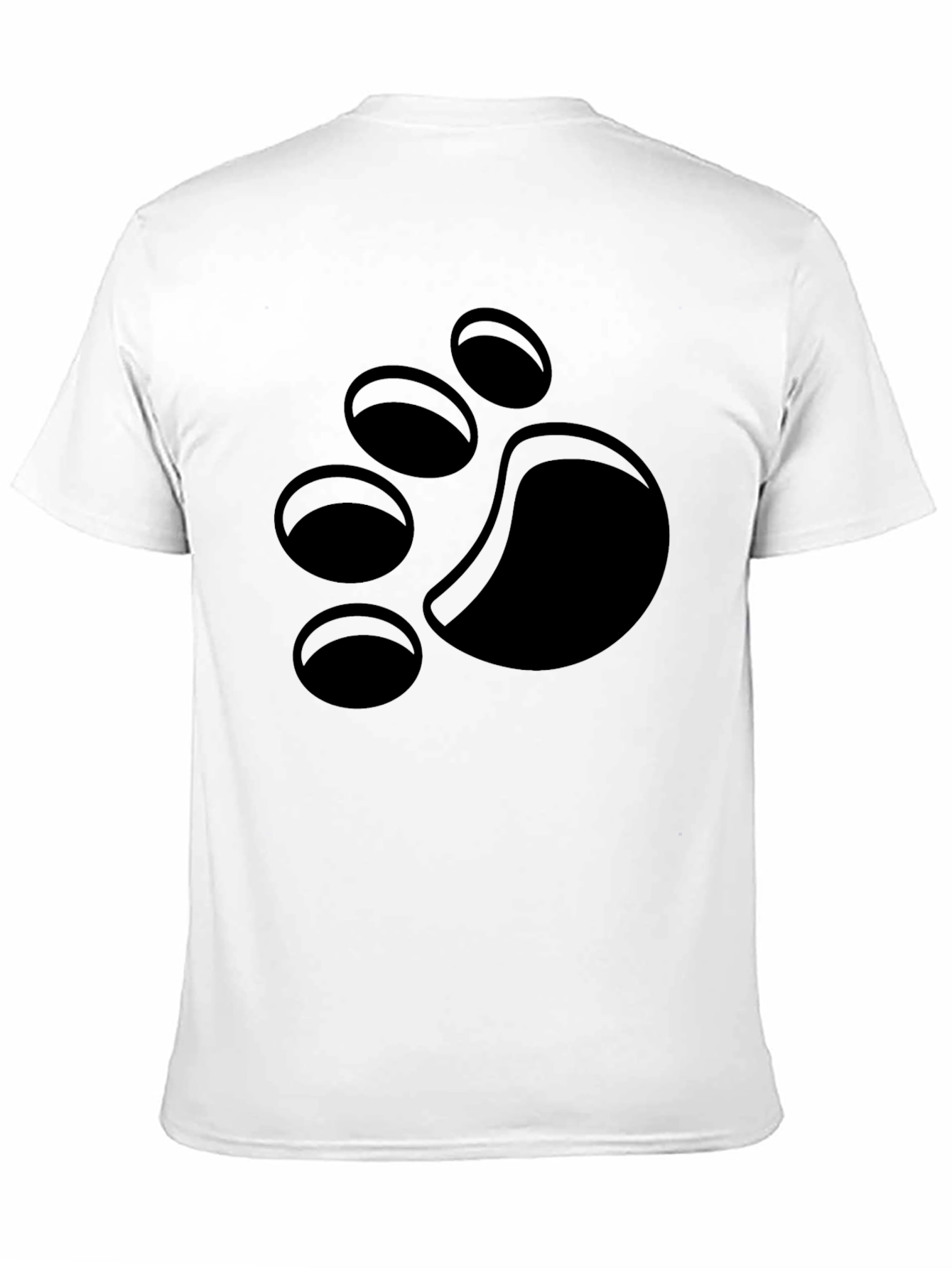 Black T-Shirt with Paw Print Design