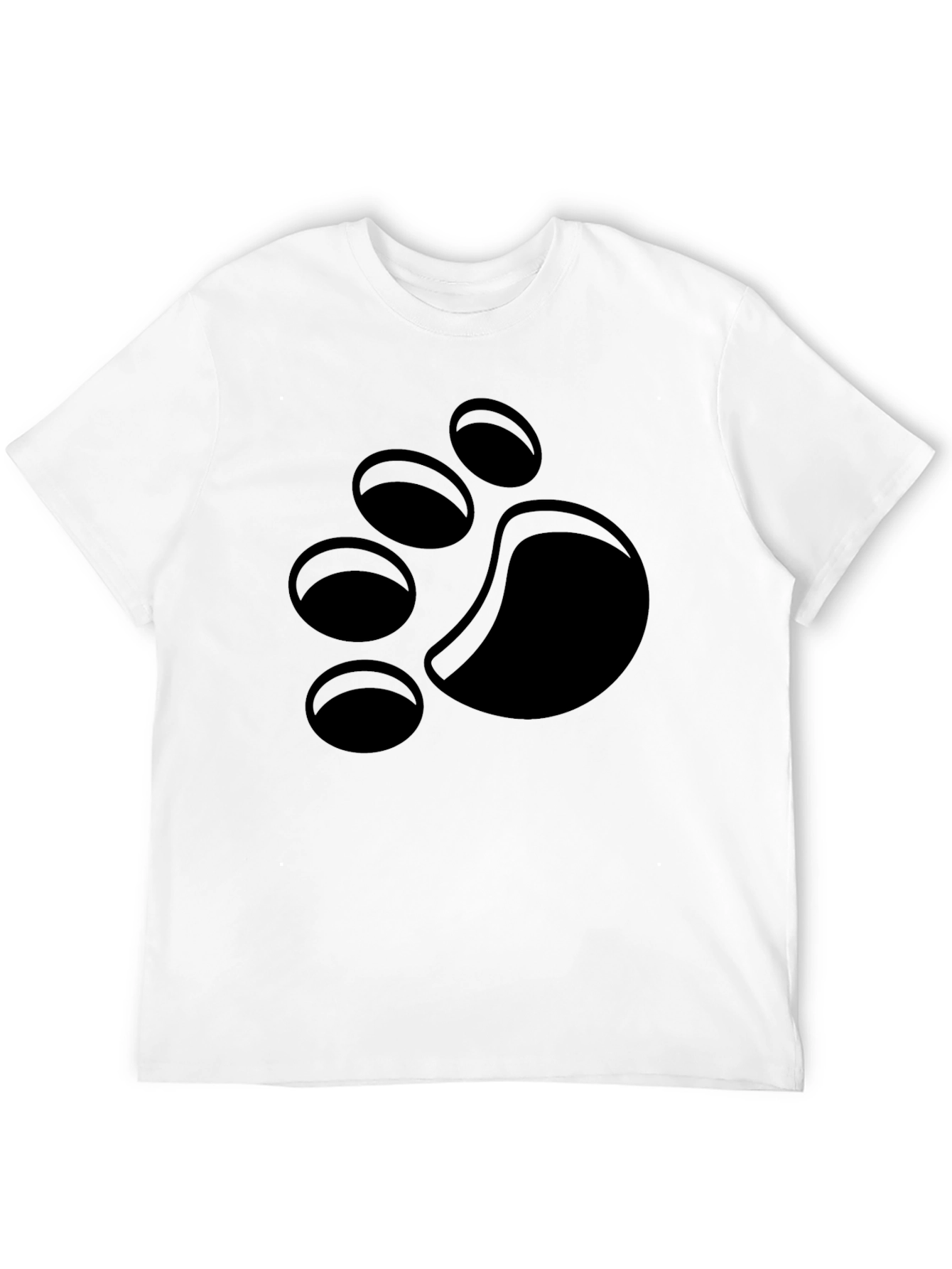Black T-Shirt with Paw Print Design