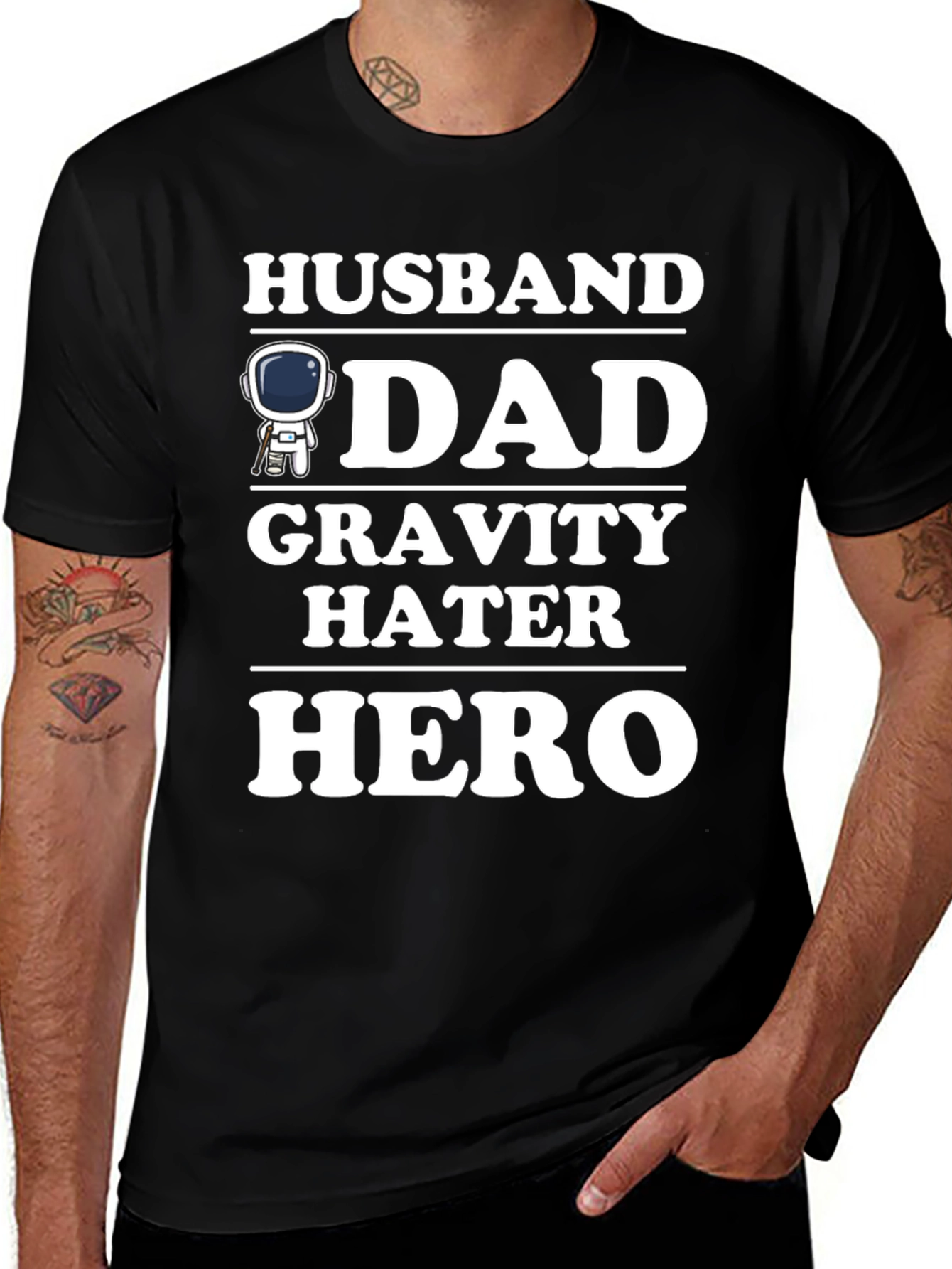 Husband Dad Gravity Hater Hero T-Shirt